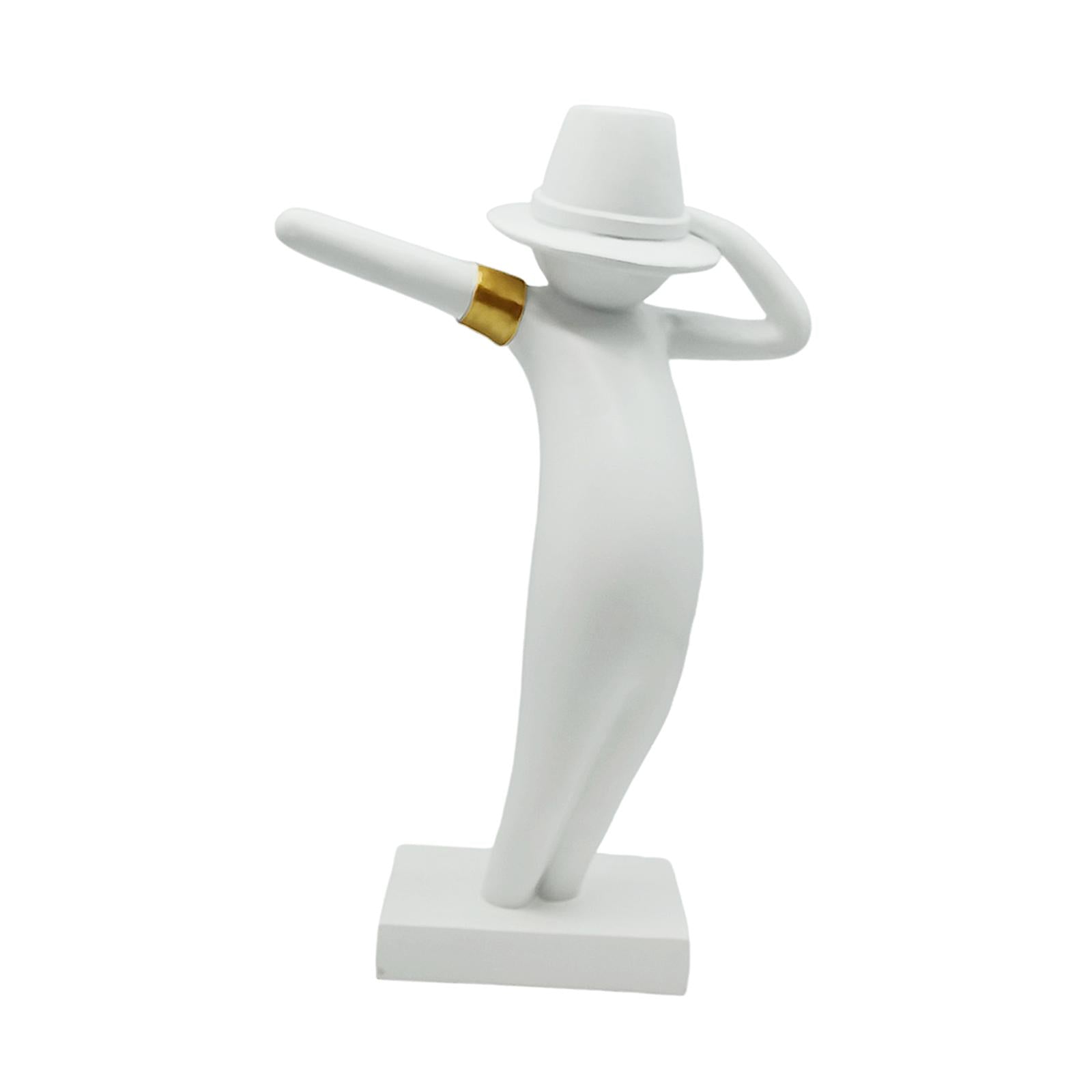 Abstract Character Sculpture Modern Creative for Bookshelf Entryway Desktop White