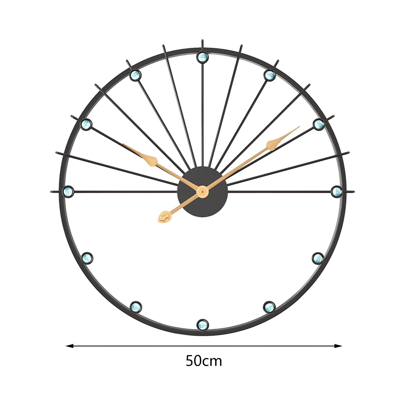 Non Ticking Silent Clock Unique Wall Art Clock for Kitchen Study Living Room Black