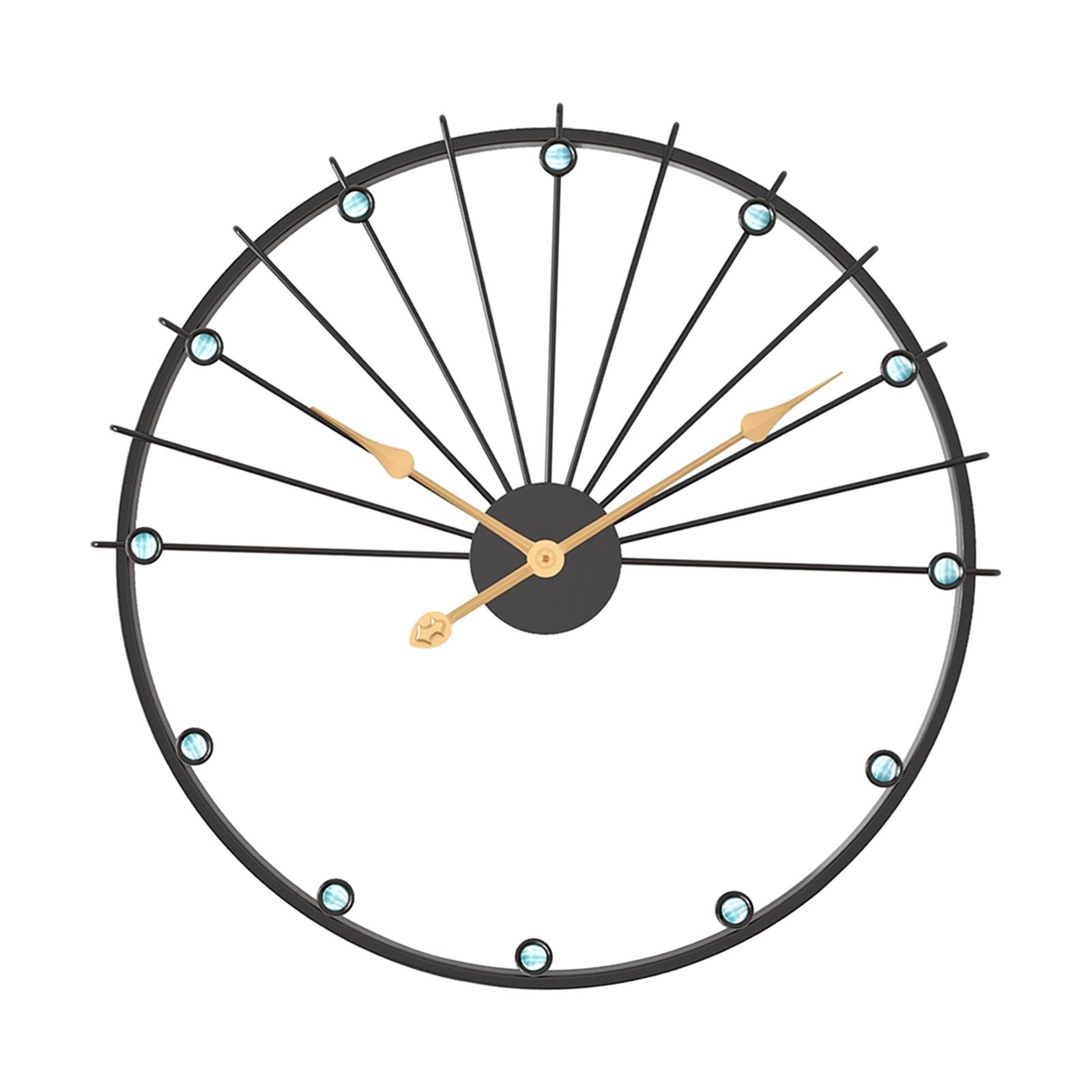 Non Ticking Silent Clock Unique Wall Art Clock for Kitchen Study Living Room Black
