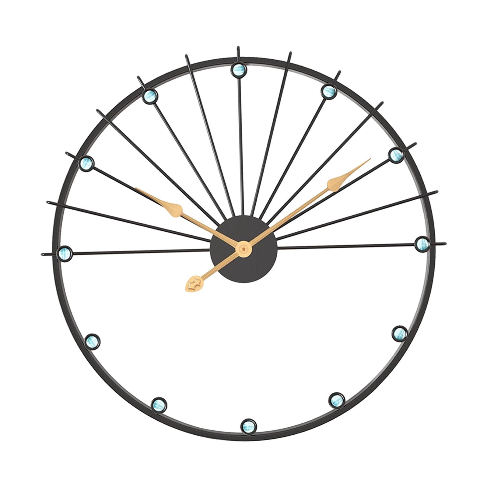 Non Ticking Silent Clock Unique Wall Art Clock for Kitchen Study Living Room Black