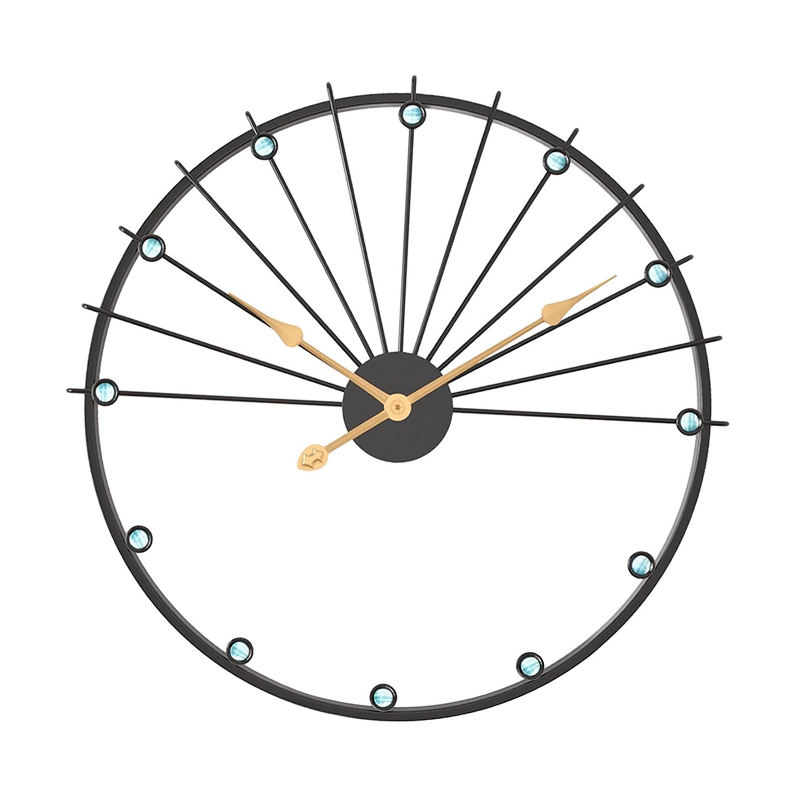 Non Ticking Silent Clock Unique Wall Art Clock for Kitchen Study Living Room Black