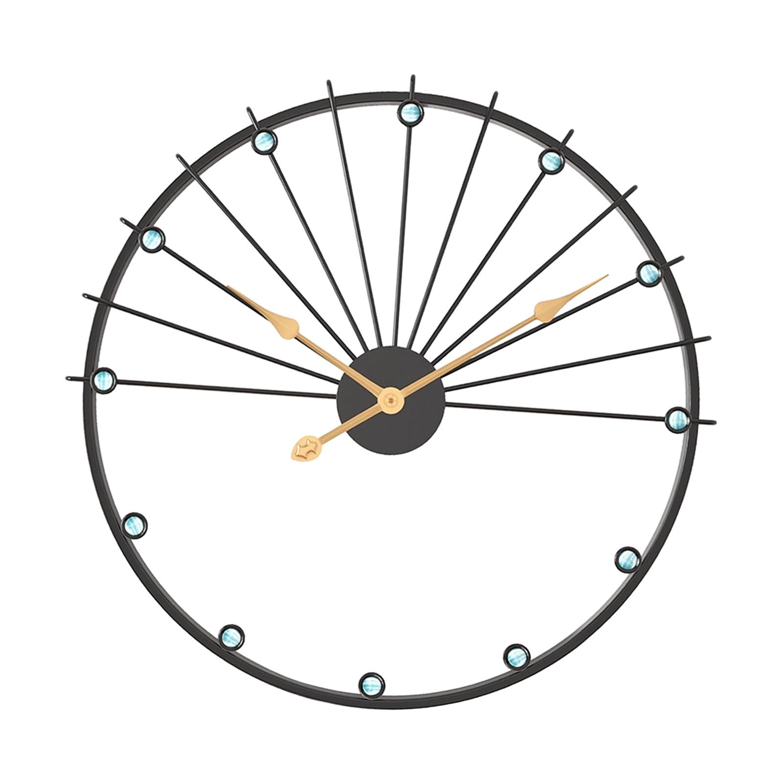 Non Ticking Silent Clock Unique Wall Art Clock for Kitchen Study Living Room Black