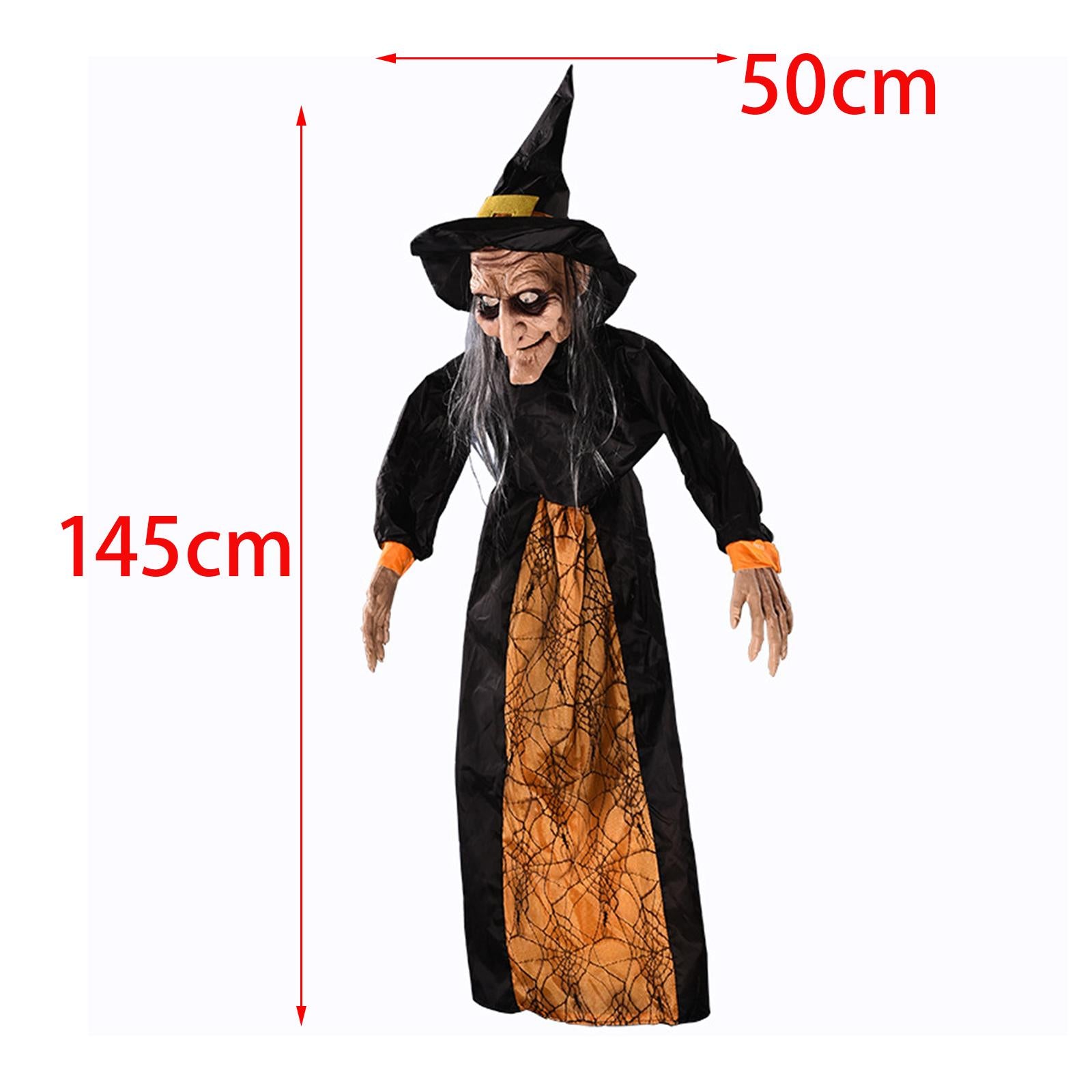 Halloween Hanging Witch with Red Eyes Prop Halloween Spooky Witch Prop