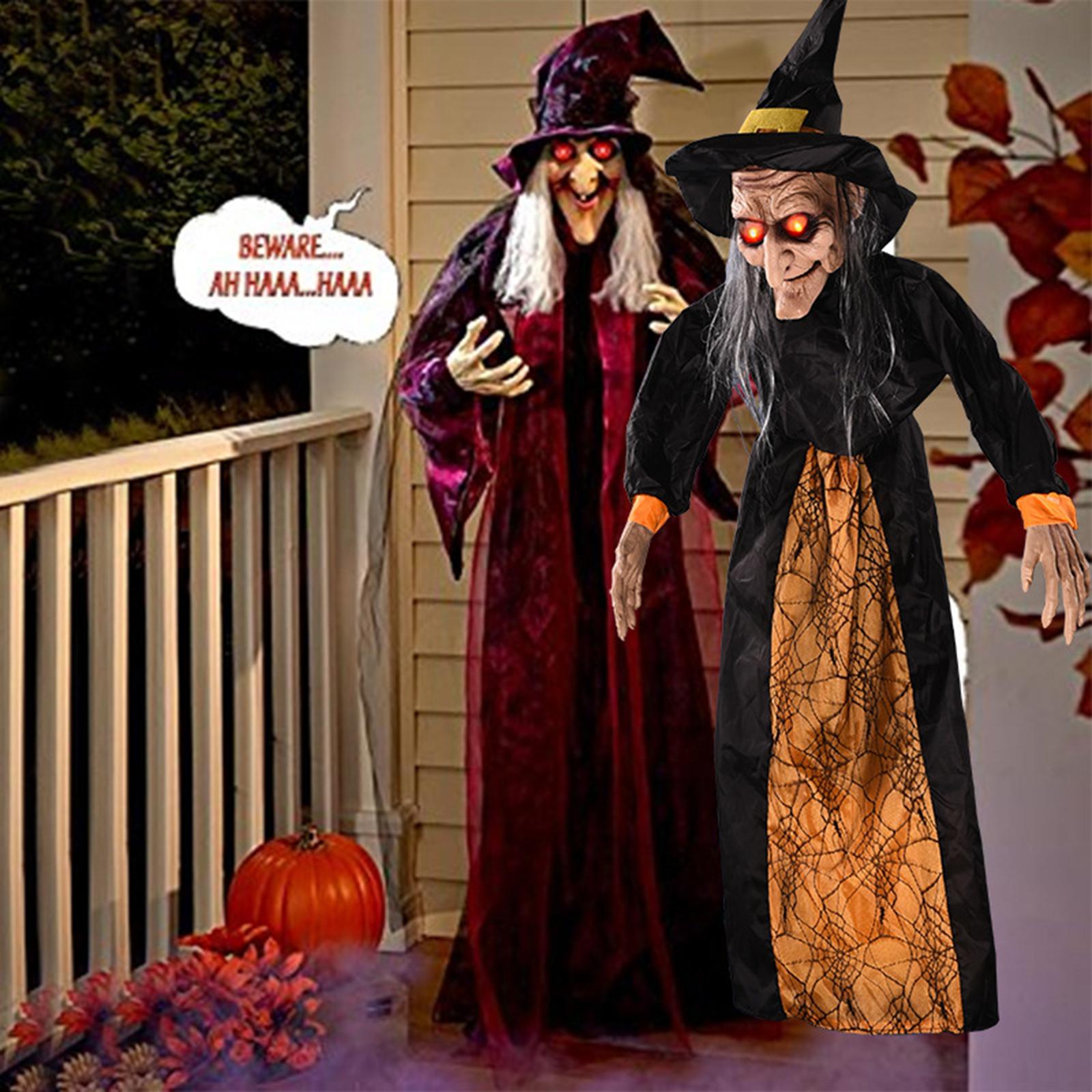 Halloween Hanging Witch with Red Eyes Prop Halloween Spooky Witch Prop