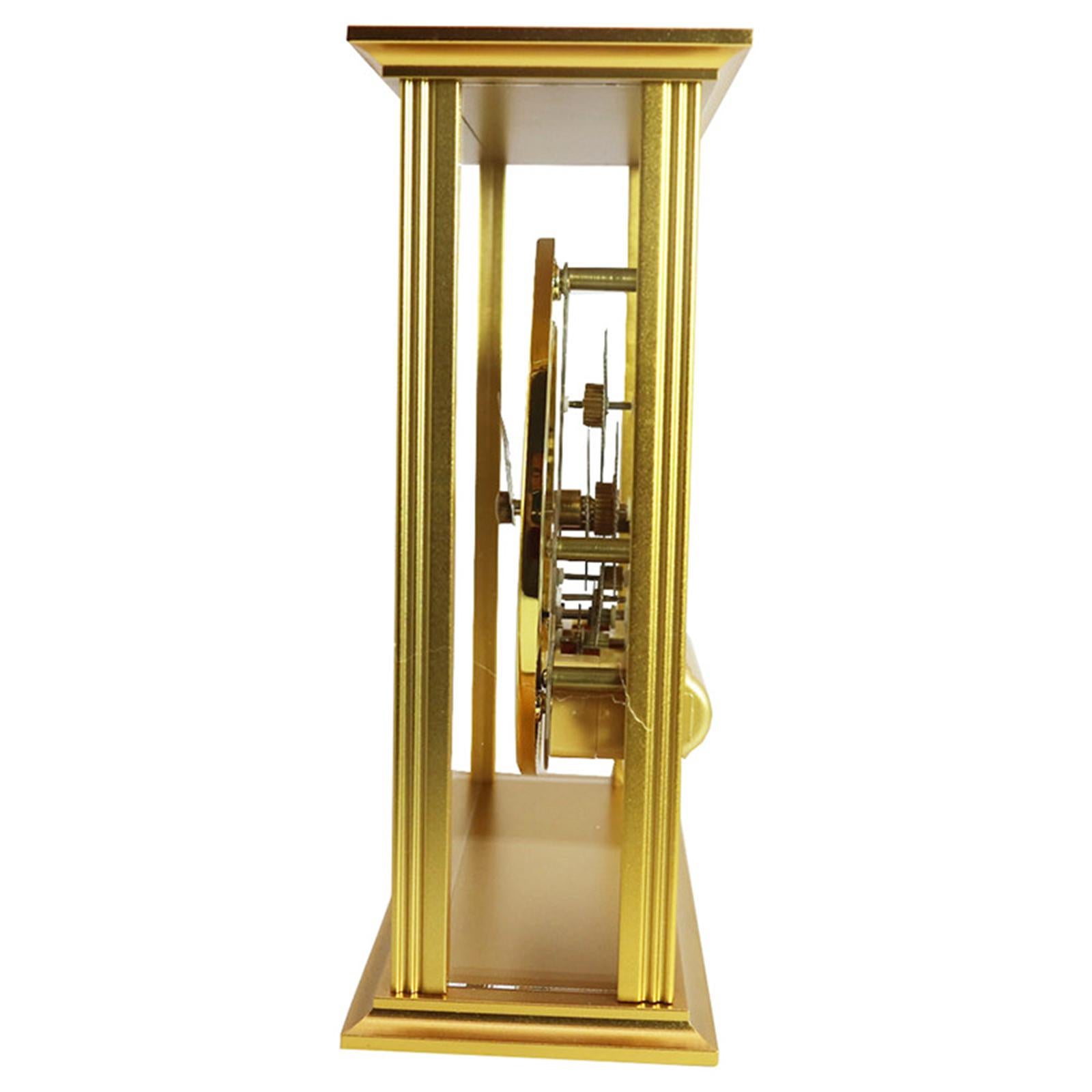 Table Clock Modern Collectible Metal Clock for Living Room Desk Shelf Office
