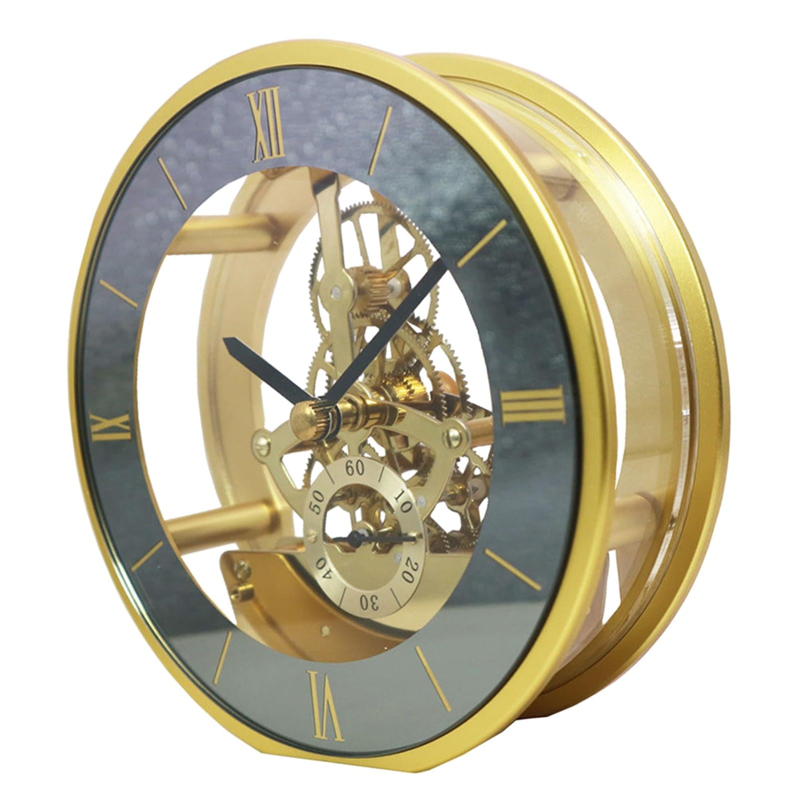 Tabletop Clock Round Classic Timepiece for Living Room Home Decor Desk Shelf
