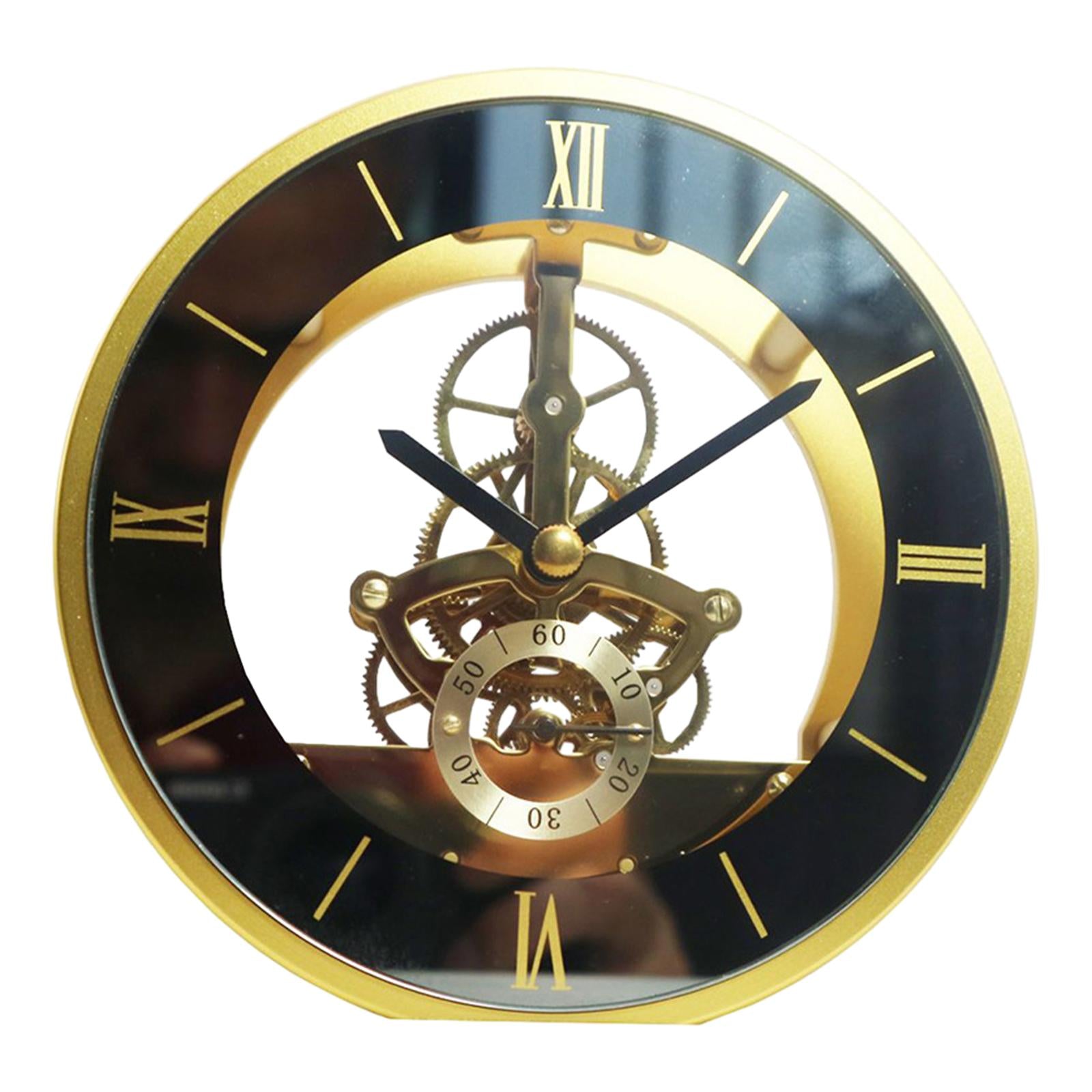 Tabletop Clock Round Classic Timepiece for Living Room Home Decor Desk Shelf
