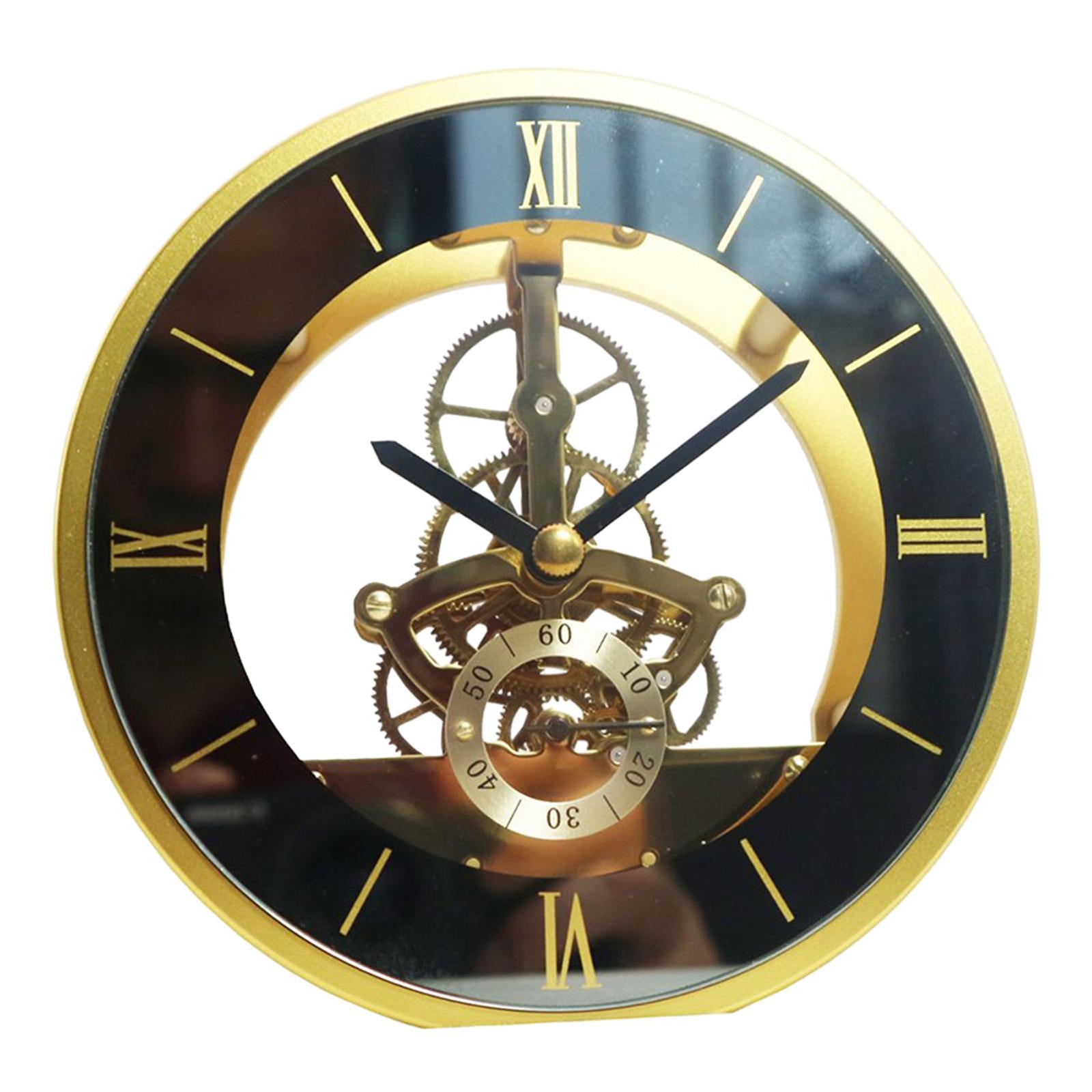 Tabletop Clock Round Classic Timepiece for Living Room Home Decor Desk Shelf