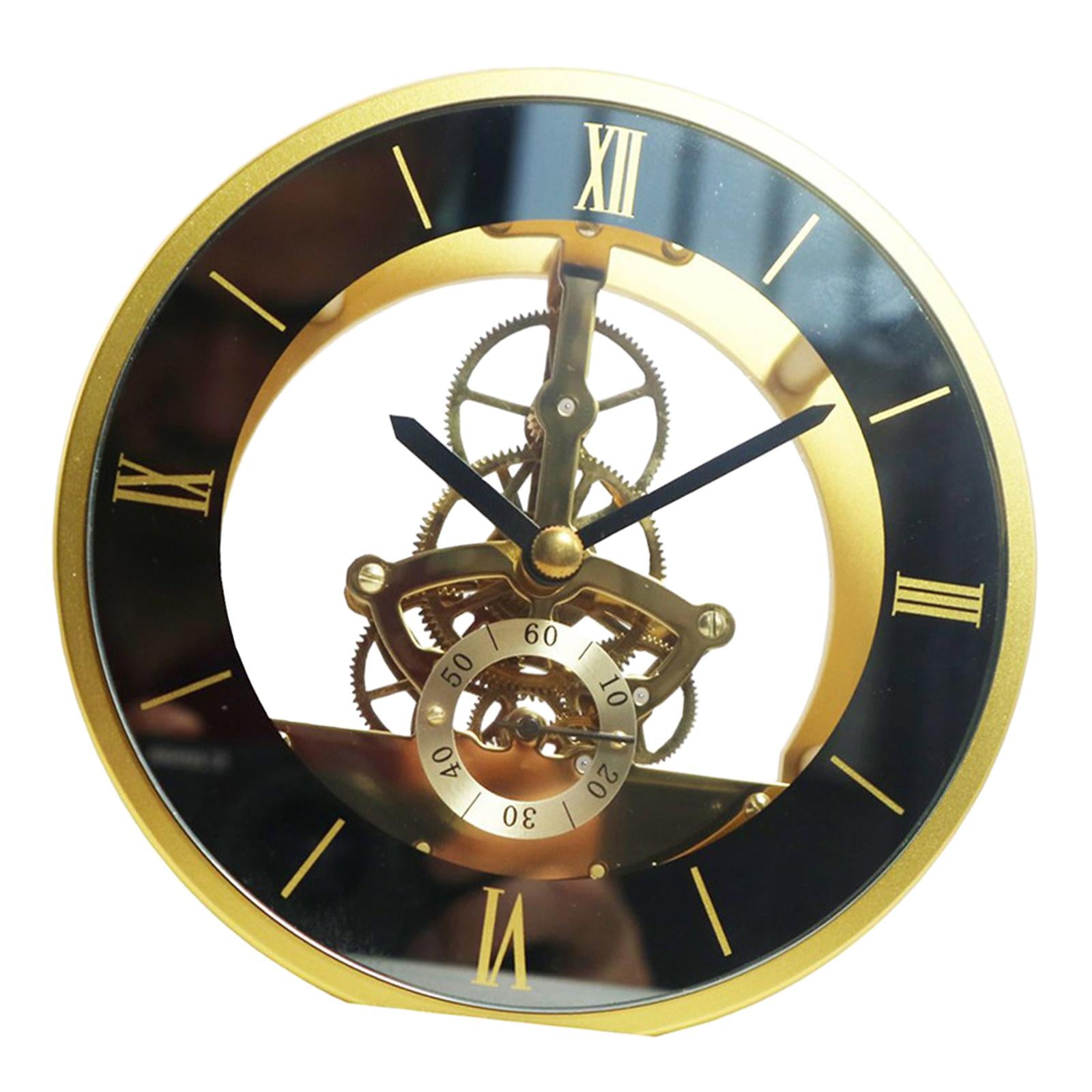 Tabletop Clock Round Classic Timepiece for Living Room Home Decor Desk Shelf