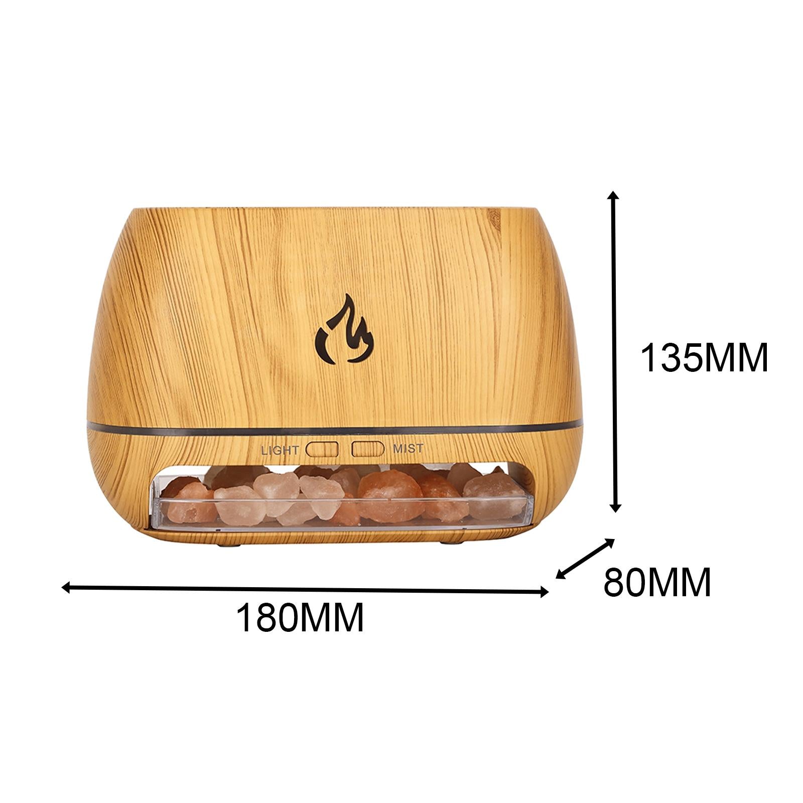 Flame Humidifier Fireplace Simulation Humidifier for SPA Gym Desktop Bedroom Wood Color