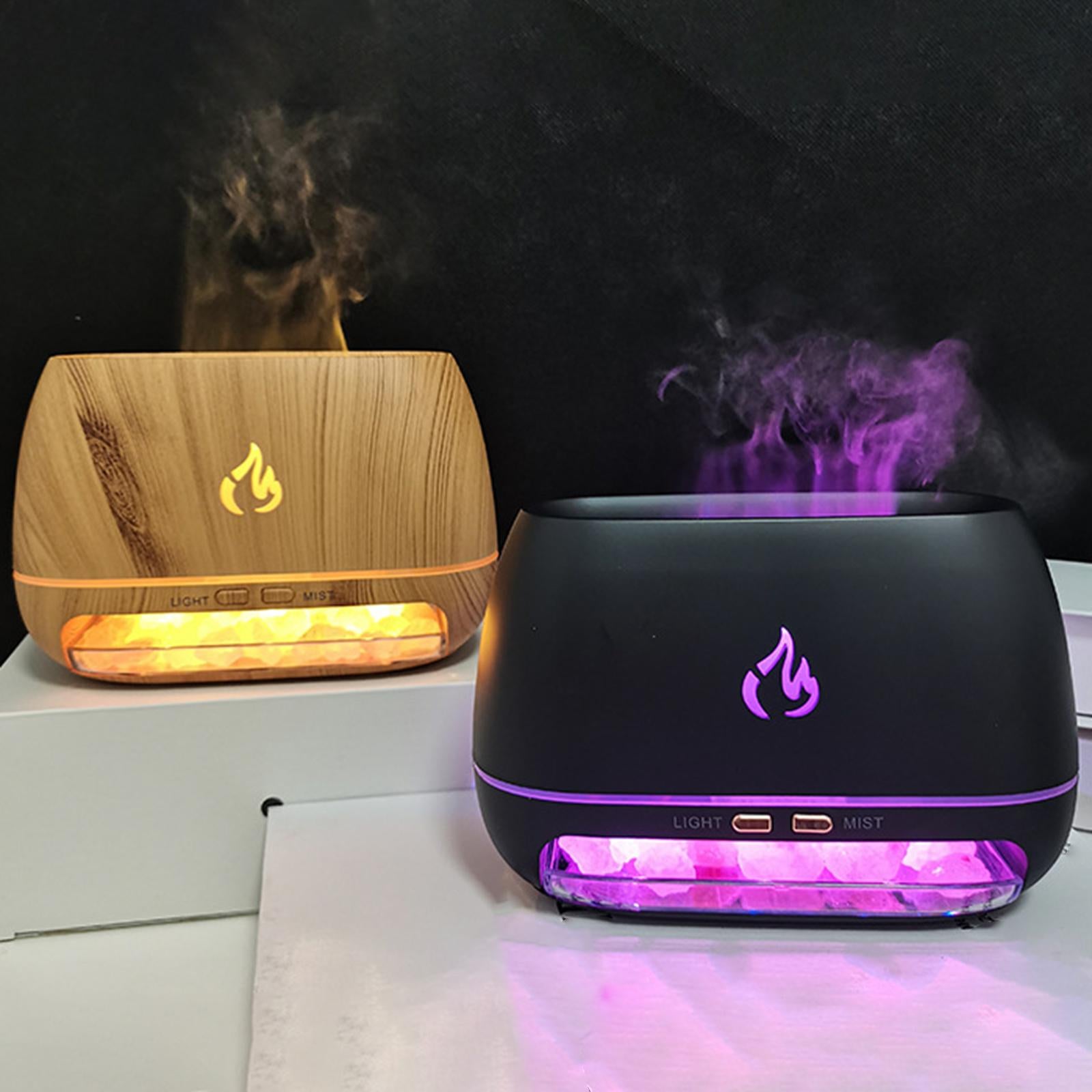 Flame Humidifier Fireplace Simulation Humidifier for SPA Gym Desktop Bedroom Wood Color