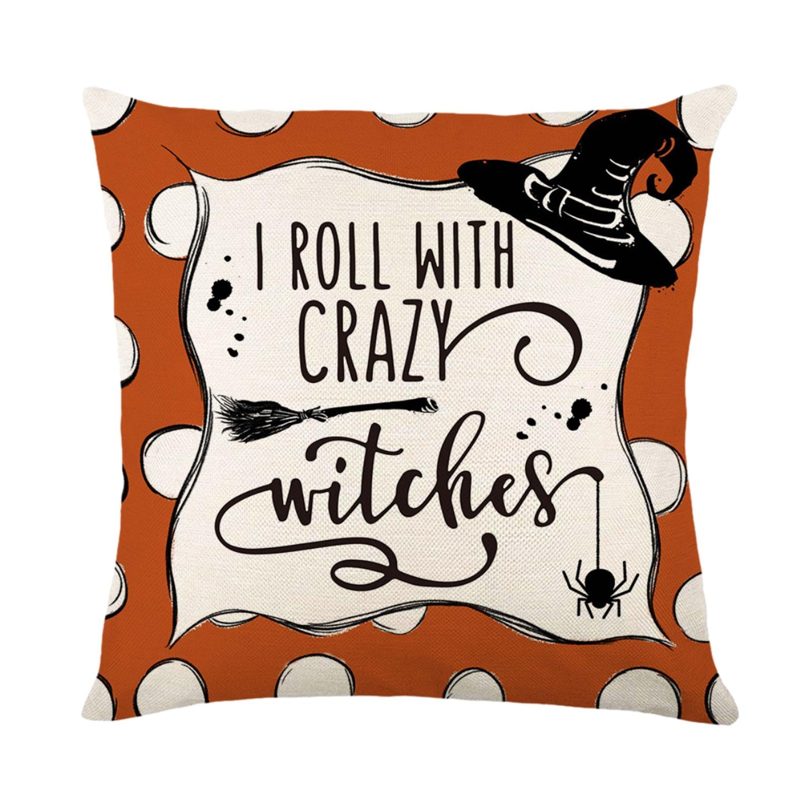 Halloween Pillow Cover Soft Halloween Cushion Cover for Gift Office Holidays Style C