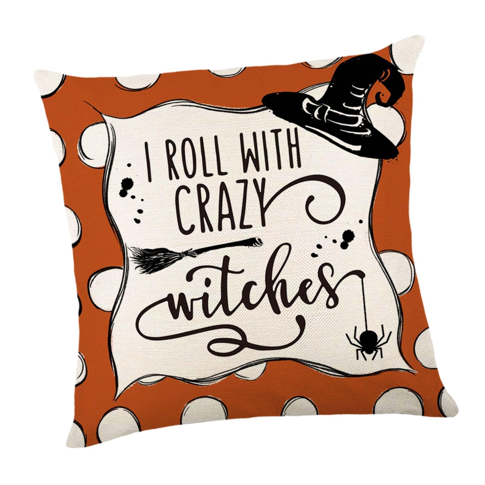 Halloween Pillow Cover Soft Halloween Cushion Cover for Gift Office Holidays Style C