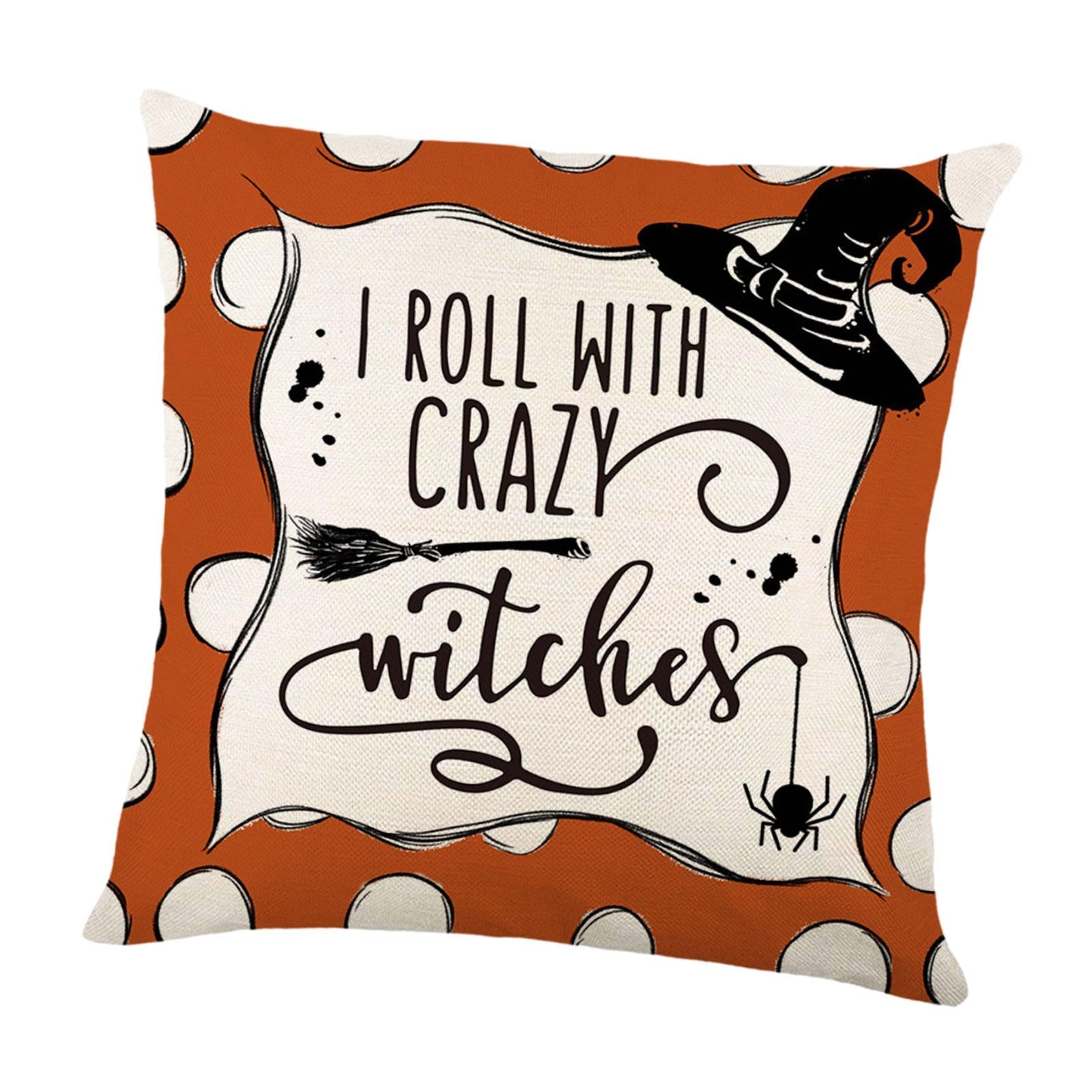 Halloween Pillow Cover Soft Halloween Cushion Cover for Gift Office Holidays Style C