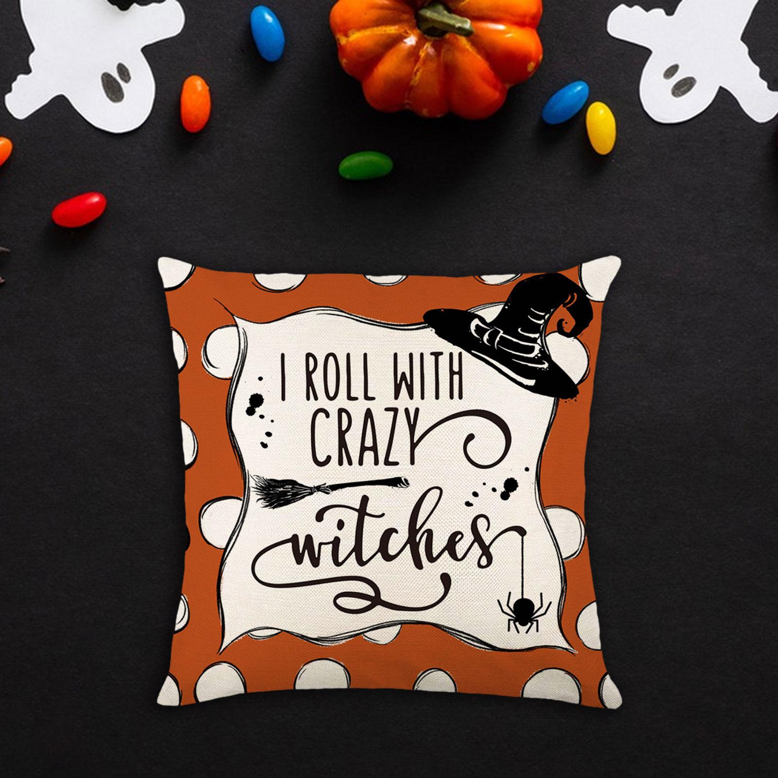 Halloween Pillow Cover Soft Halloween Cushion Cover for Gift Office Holidays Style C