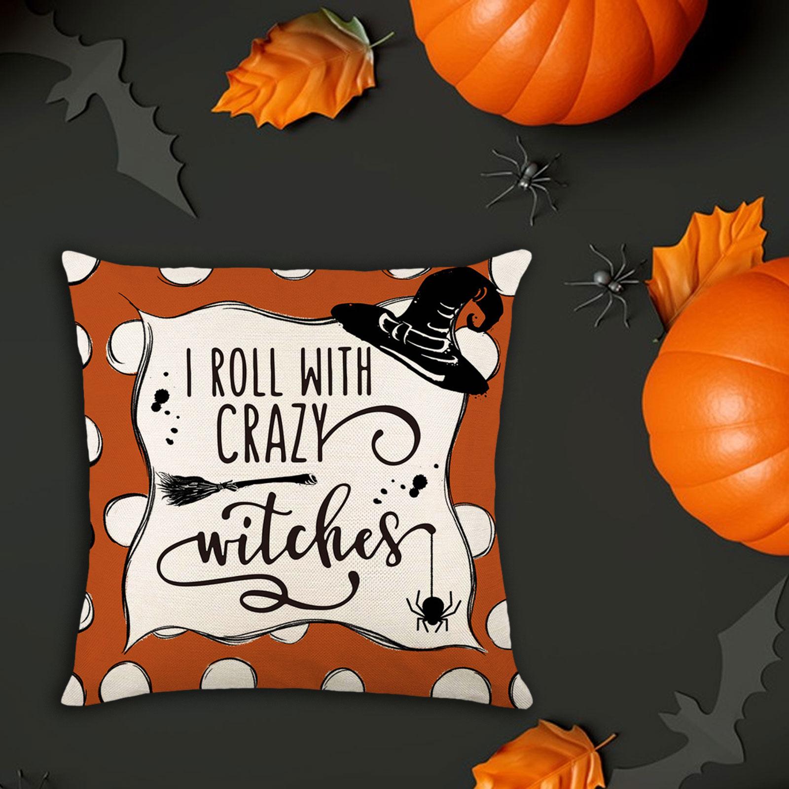 Halloween Pillow Cover Soft Halloween Cushion Cover for Gift Office Holidays Style C