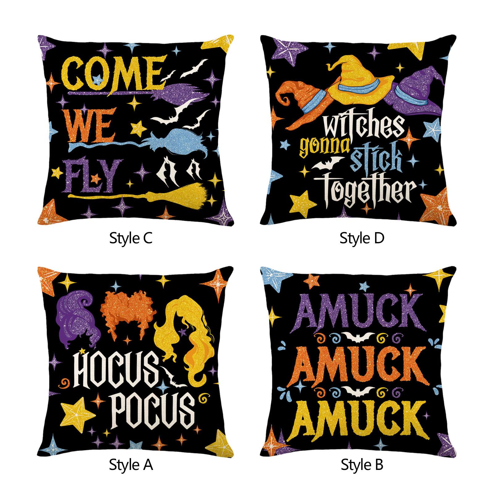 Halloween Pillow Covers Cushion Case Throw Pillows Cases for Couch Car Chair Style A