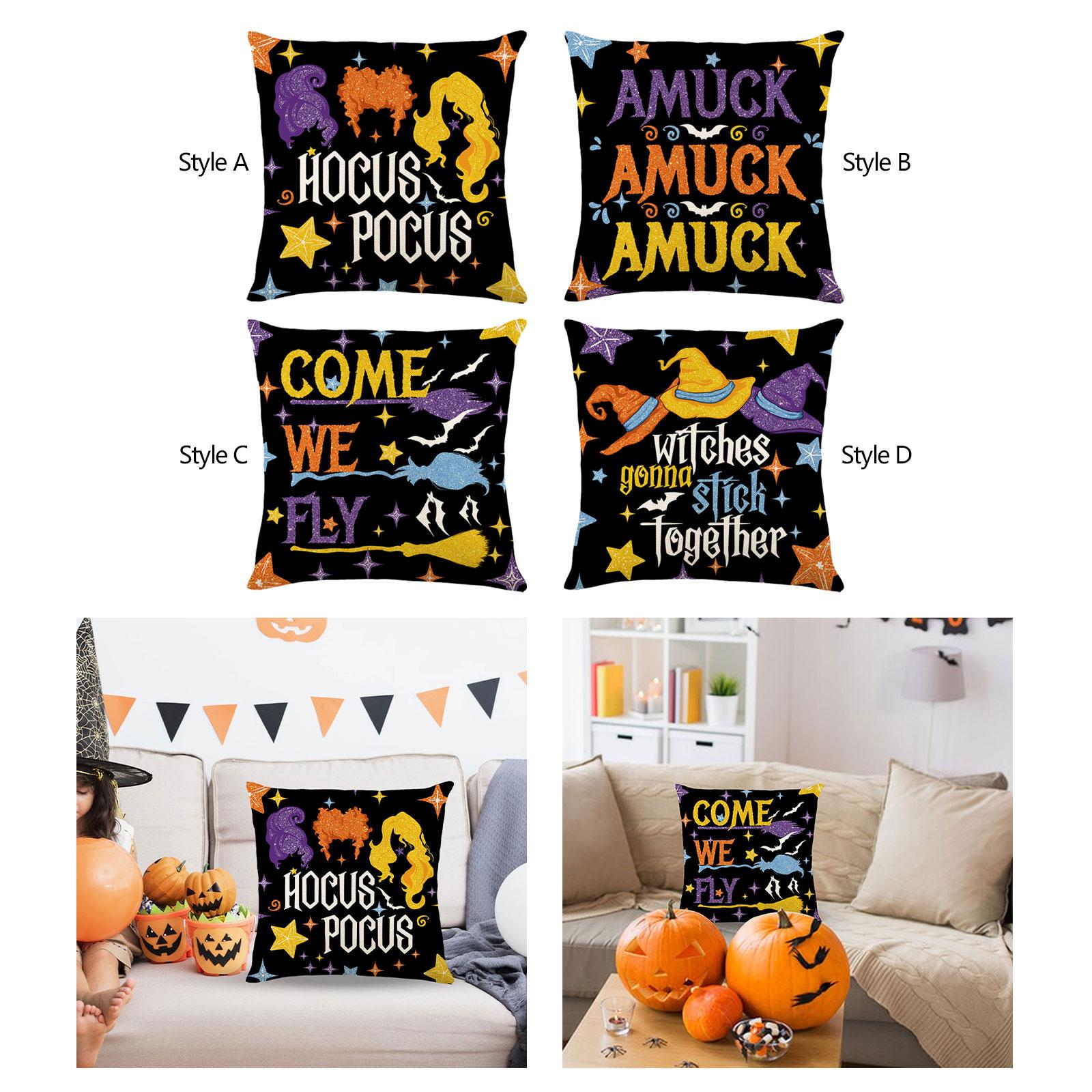 Halloween Pillow Covers Cushion Case Throw Pillows Cases for Couch Car Chair Style A