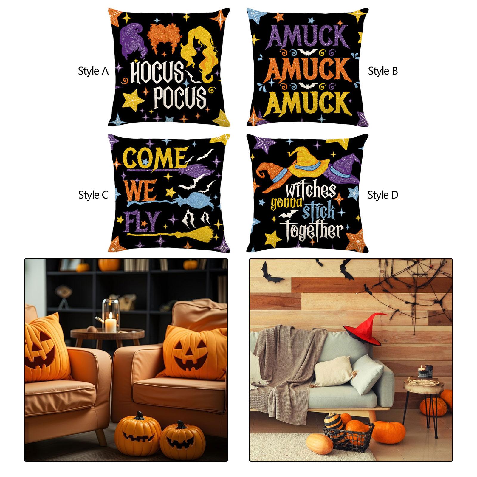 Halloween Pillow Covers Cushion Case Throw Pillows Cases for Couch Car Chair Style A