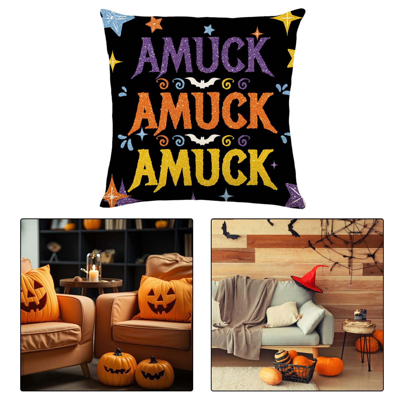 Halloween Pillow Covers Cushion Case Throw Pillows Cases for Couch Car Chair Style B