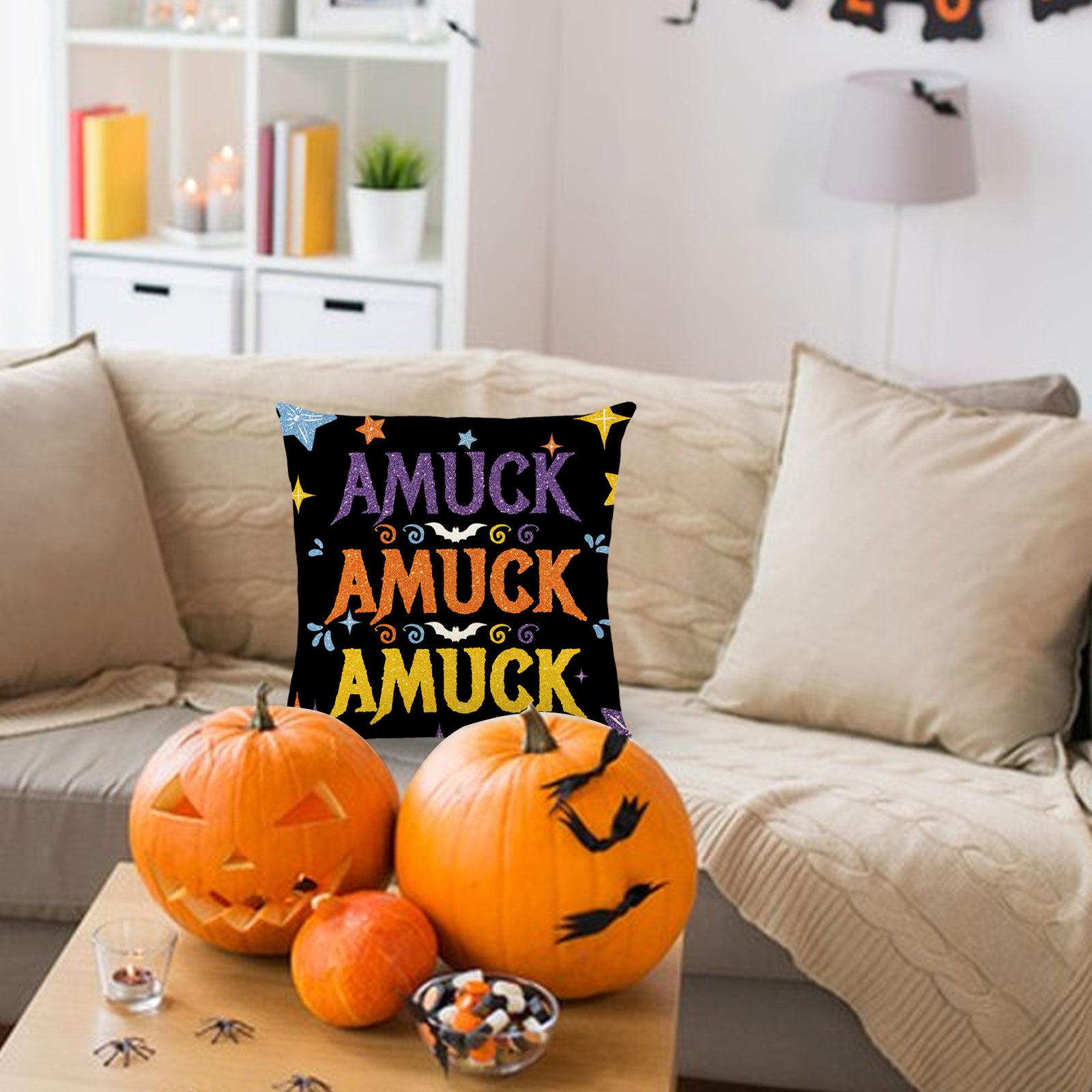 Halloween Pillow Covers Cushion Case Throw Pillows Cases for Couch Car Chair Style B