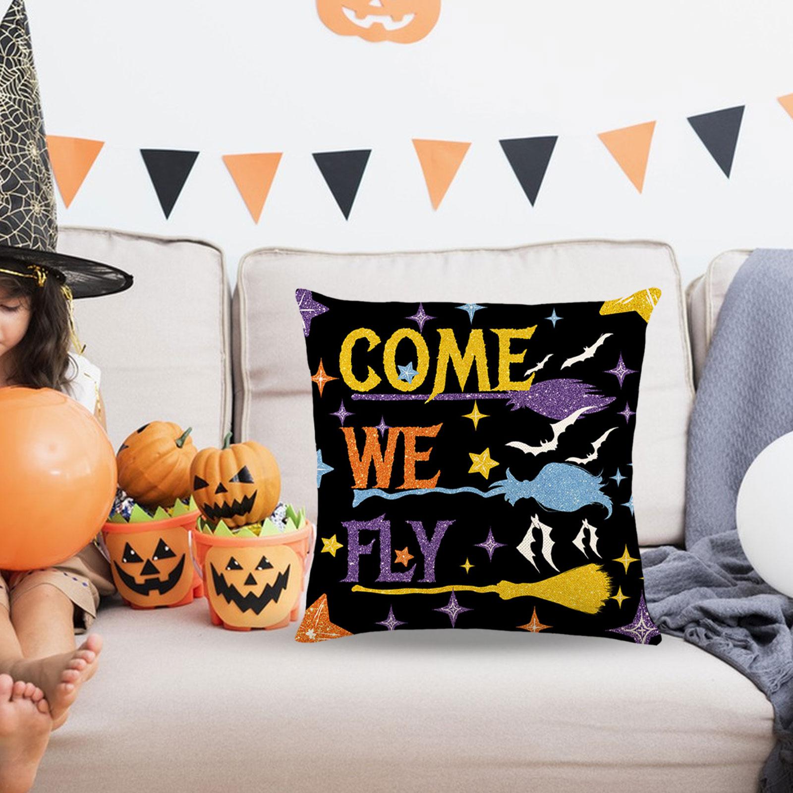 Halloween Pillow Covers Cushion Case Throw Pillows Cases for Couch Car Chair Style C