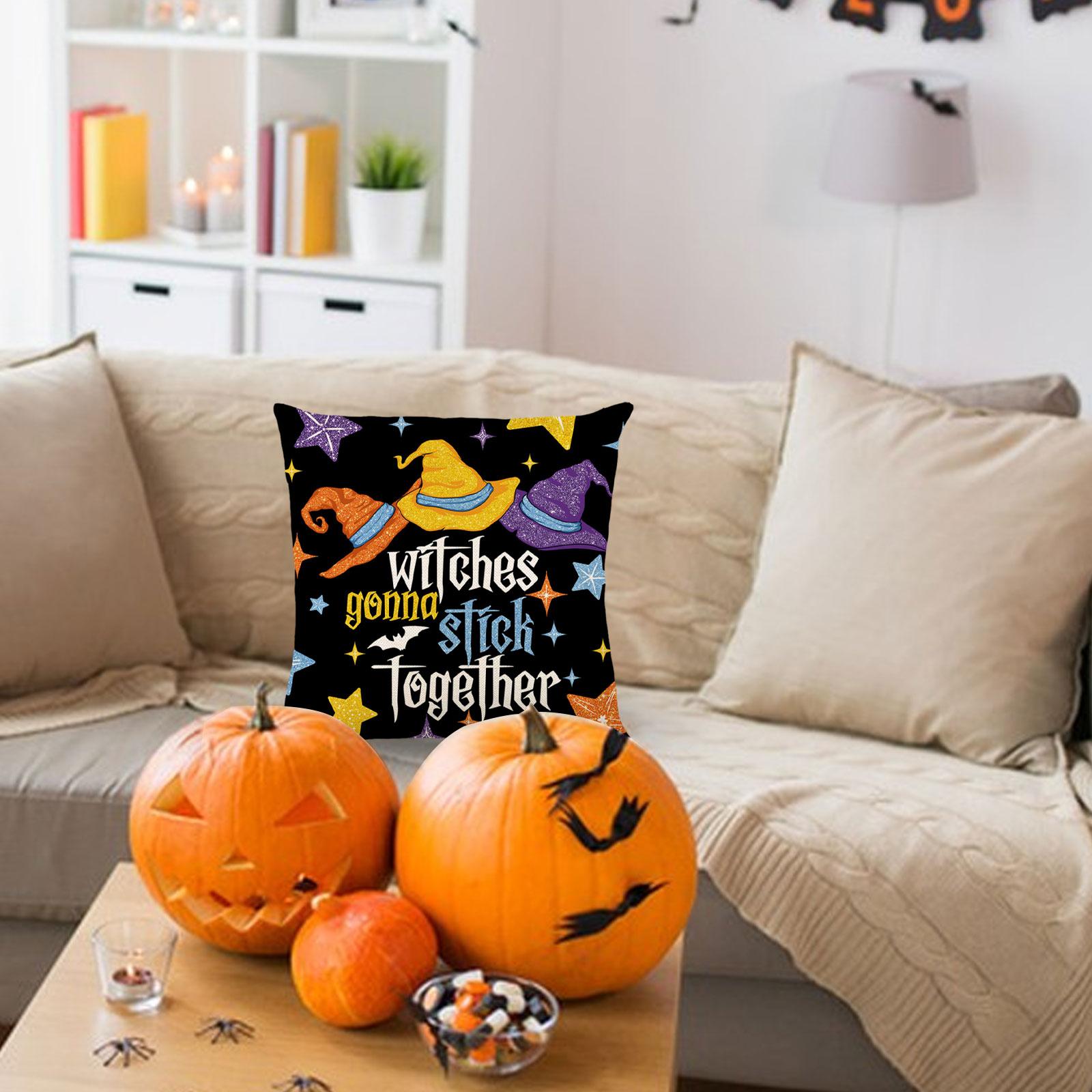 Halloween Pillow Covers Cushion Case Throw Pillows Cases for Couch Car Chair Style D