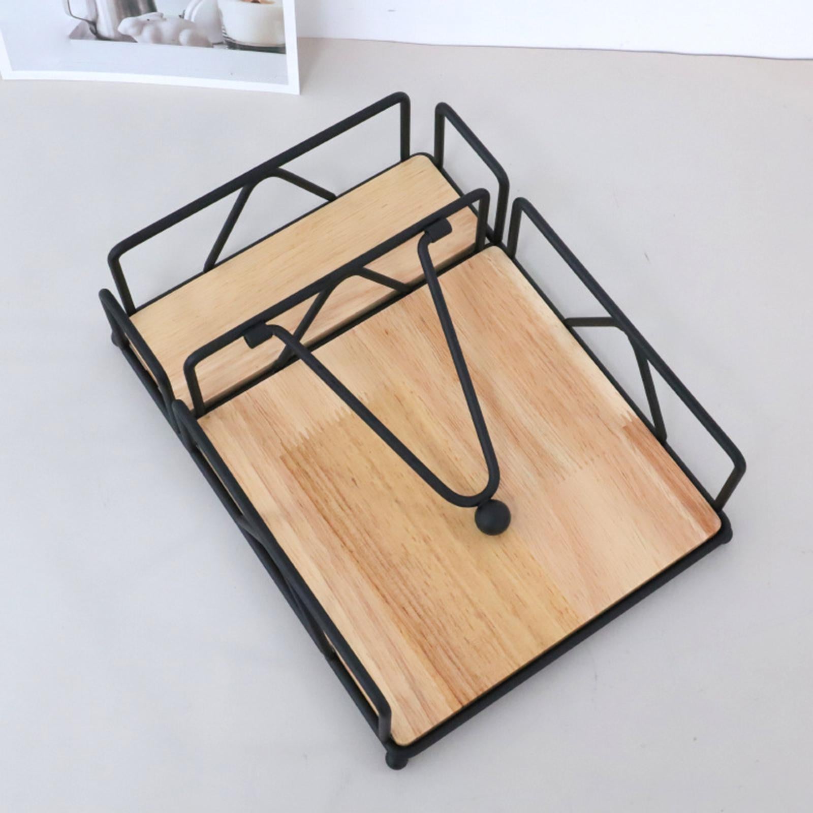 Napkin Holder Wear Resistant Paper Towel Holder for Desk Kitchen Room Black