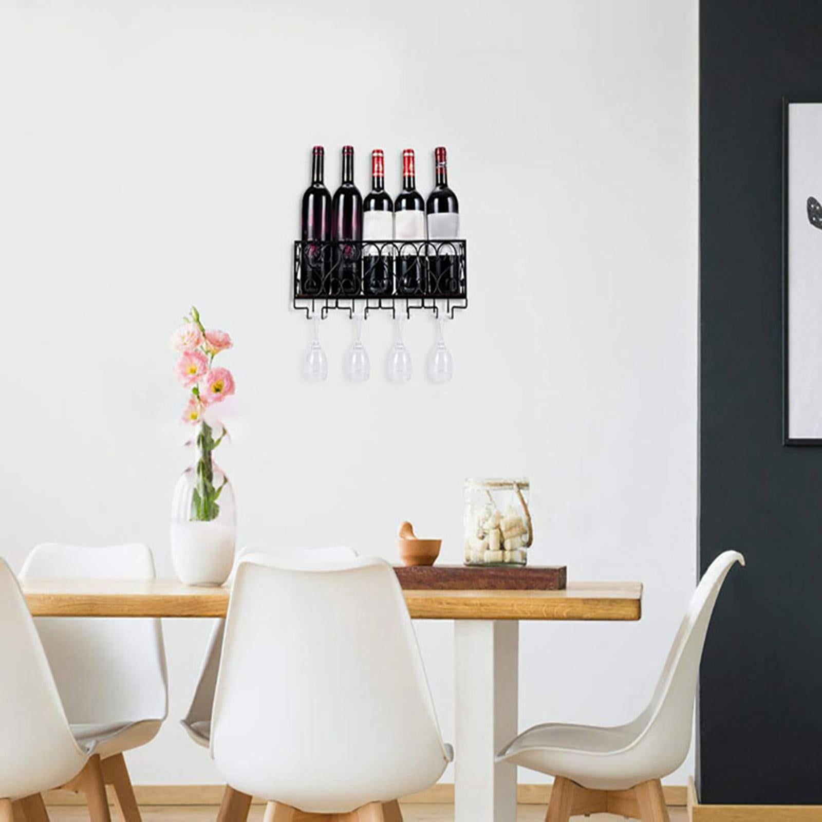 Wall Mounted Wine Bottle Rack Display Shelf for Hotel Bar Kitchen Countertop