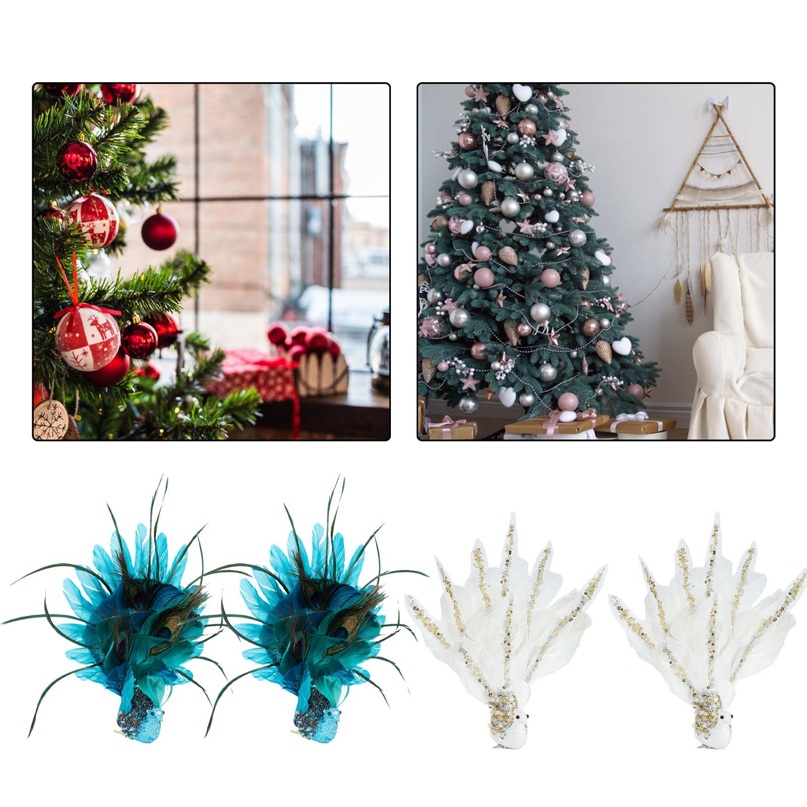 Peacock Clip with Large Feather Tail Pendant for Party Masquerade Mardi Gras Blue 31cmx28cm
