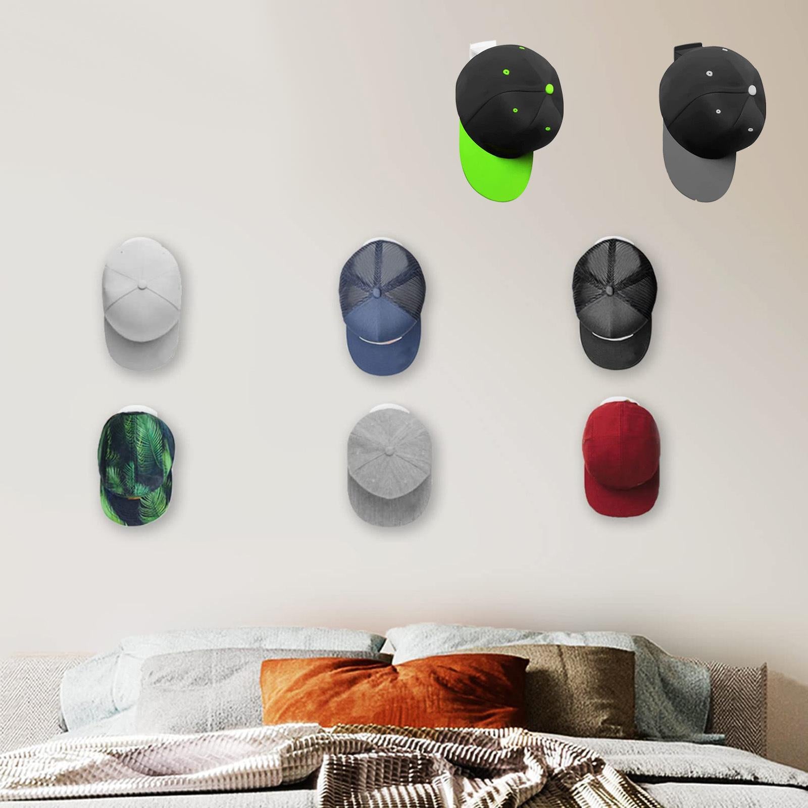 15x Hat Hooks Easy Installation Hold Hat Hangers for Living Room Home Closet White
