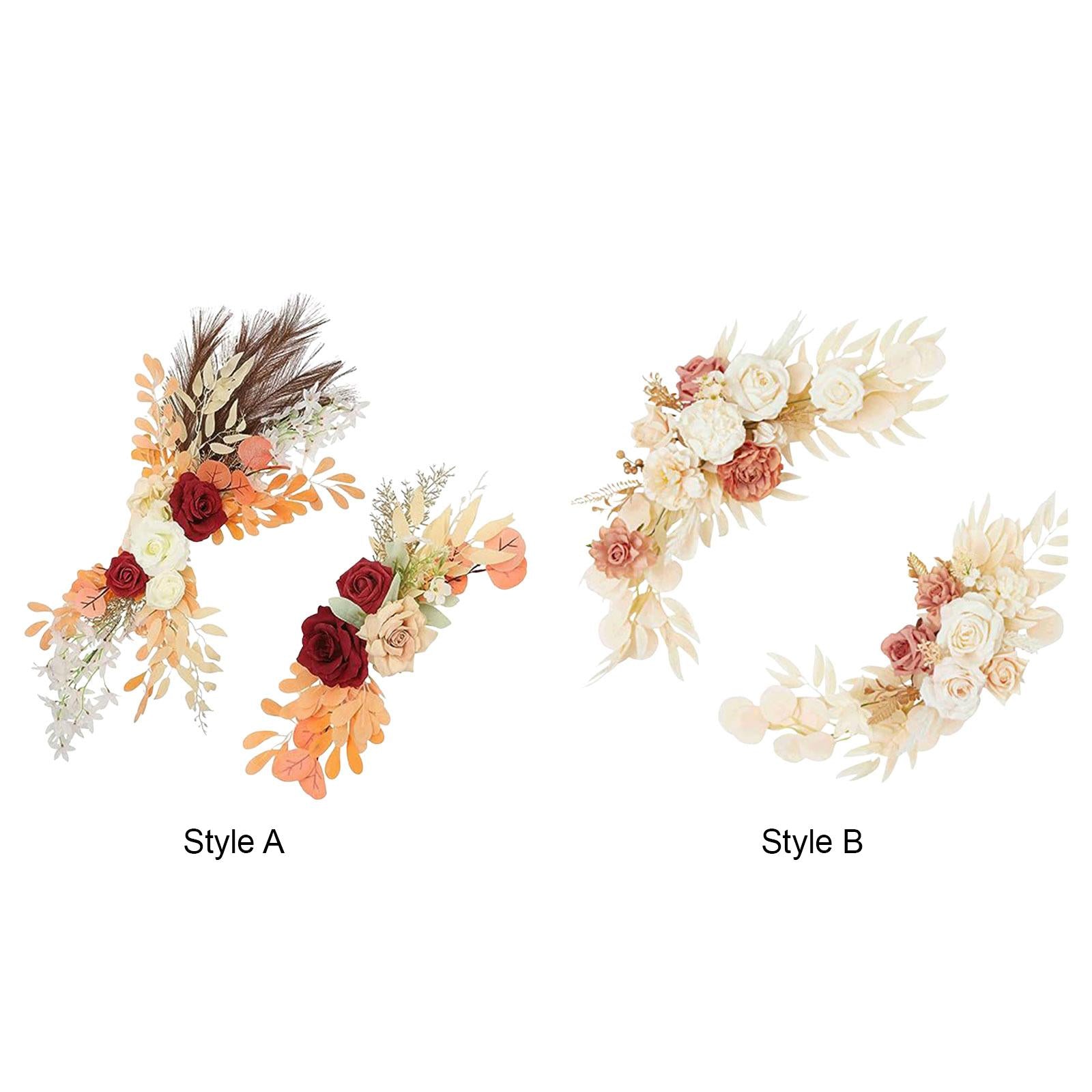 2 Pieces Artificial Arch Flower Multicolors for Arrangement Wedding Ceremony Style A