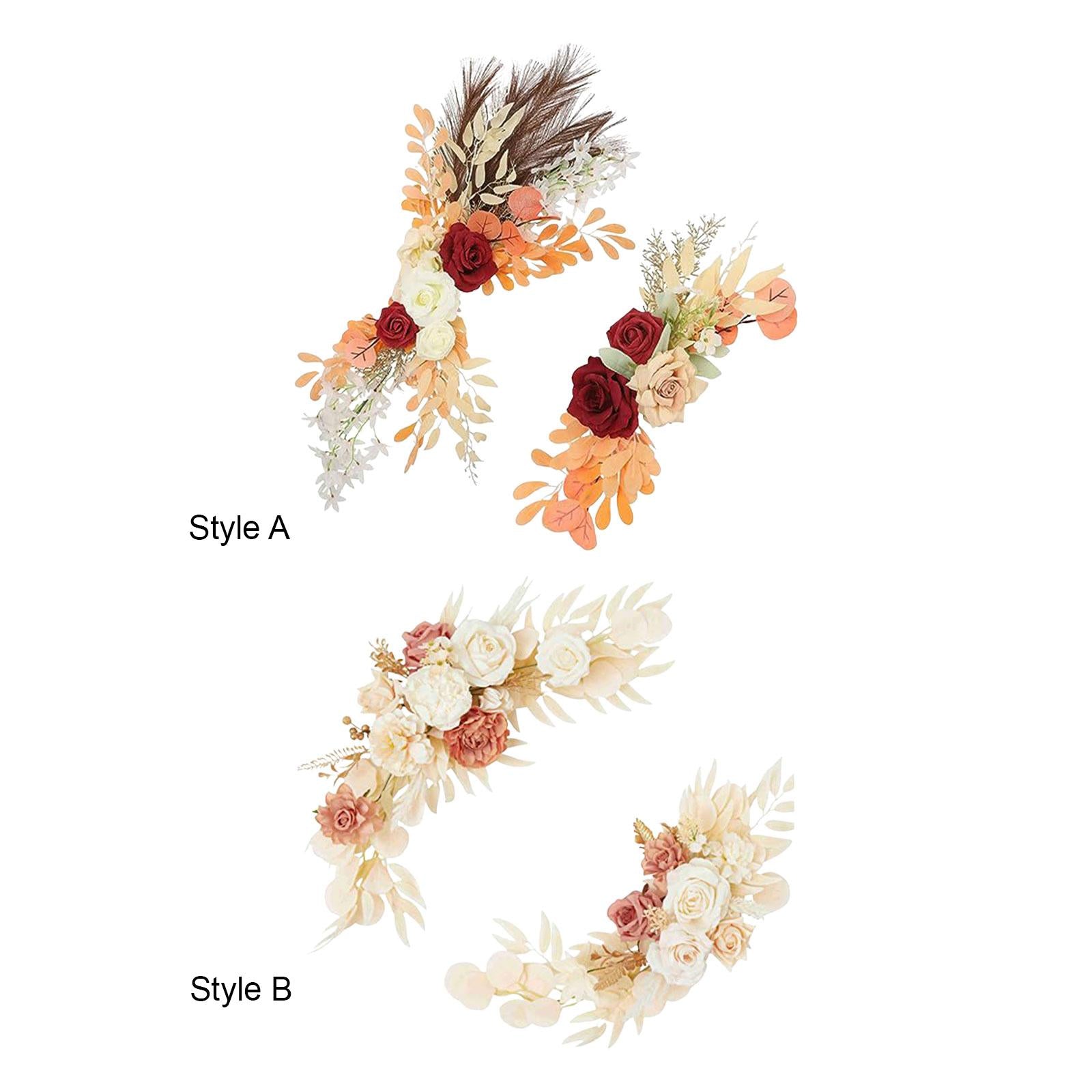 2 Pieces Artificial Arch Flower Multicolors for Arrangement Wedding Ceremony Style A