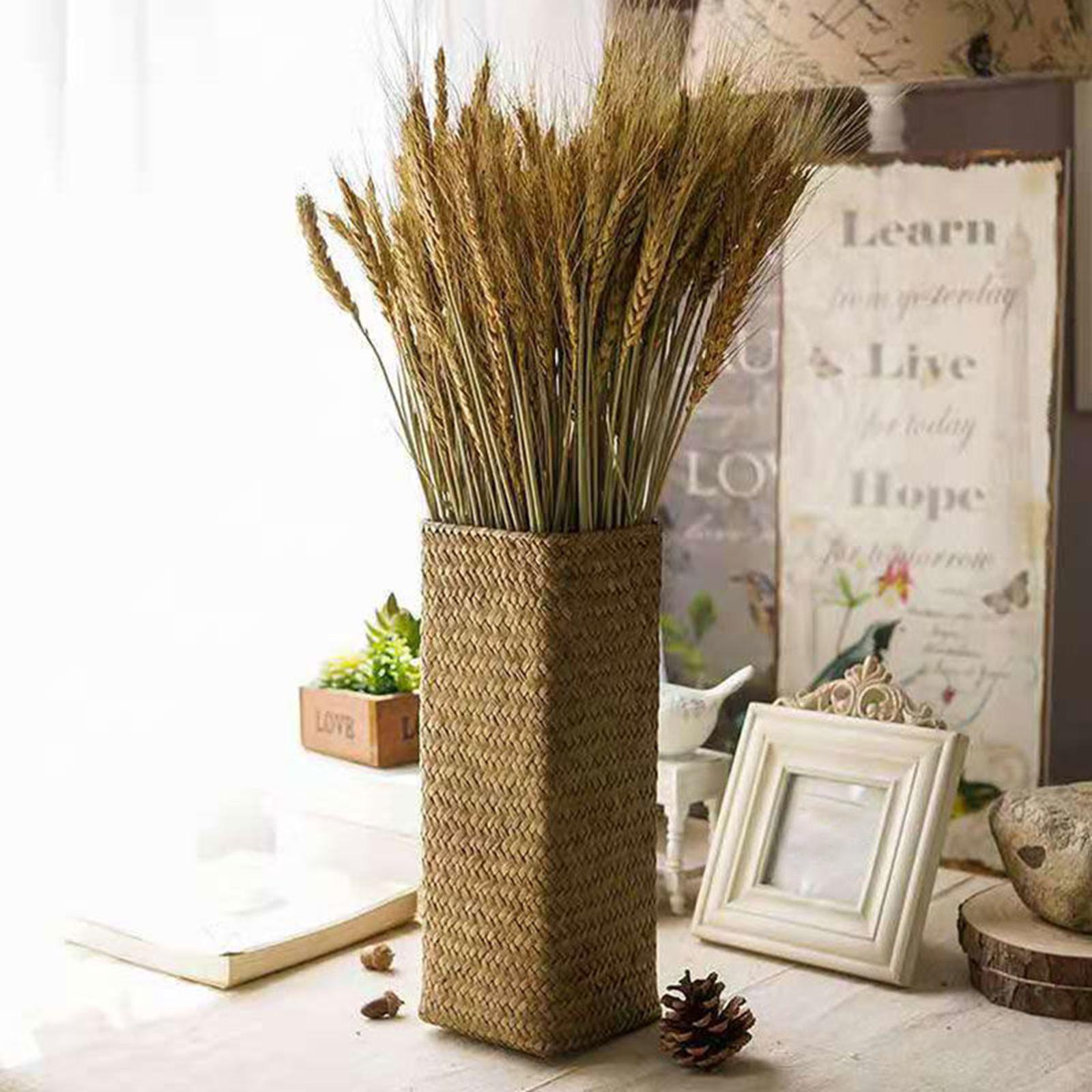 Rattan Flower Basket Bottle Retro Style Boho Flower Holder Plants Flower Pot Primary Color