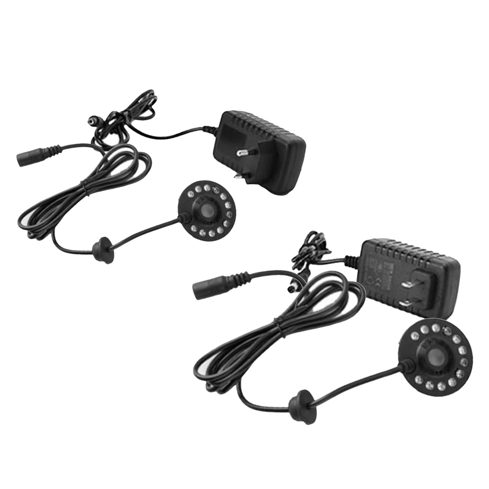 2xMini Mist Fogger Mister with Colorful Lights EU Adapter Plug