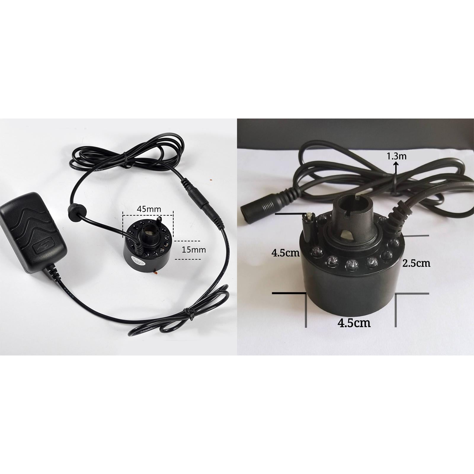 2xMini Mist Fogger Mister with Colorful Lights US 110V Plug Black for Aquarium
