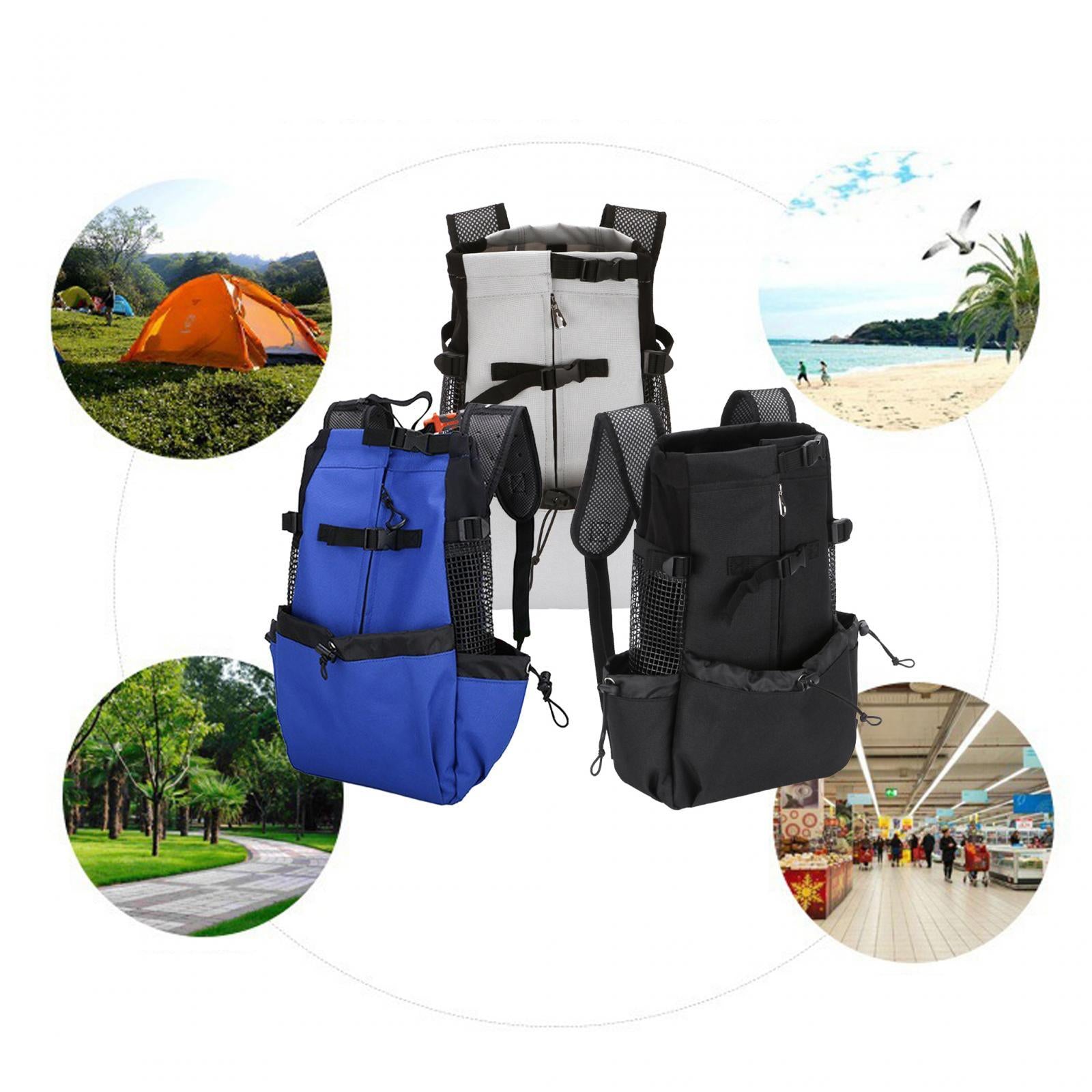 Dog Carrier Backpack Breathable Travel Bag for Traveling Hiking Walking Blue S