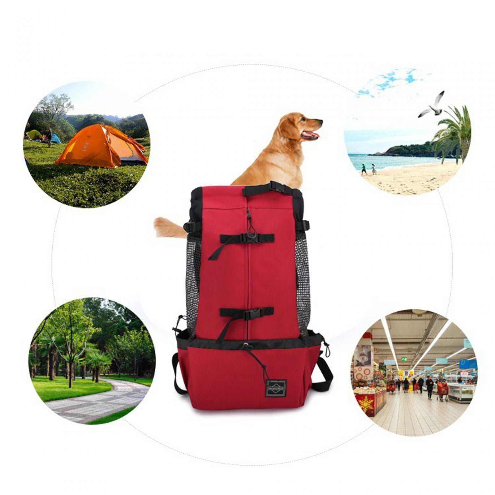 Dog Carrier Backpack Breathable Travel Bag for Traveling Hiking Walking Blue XL