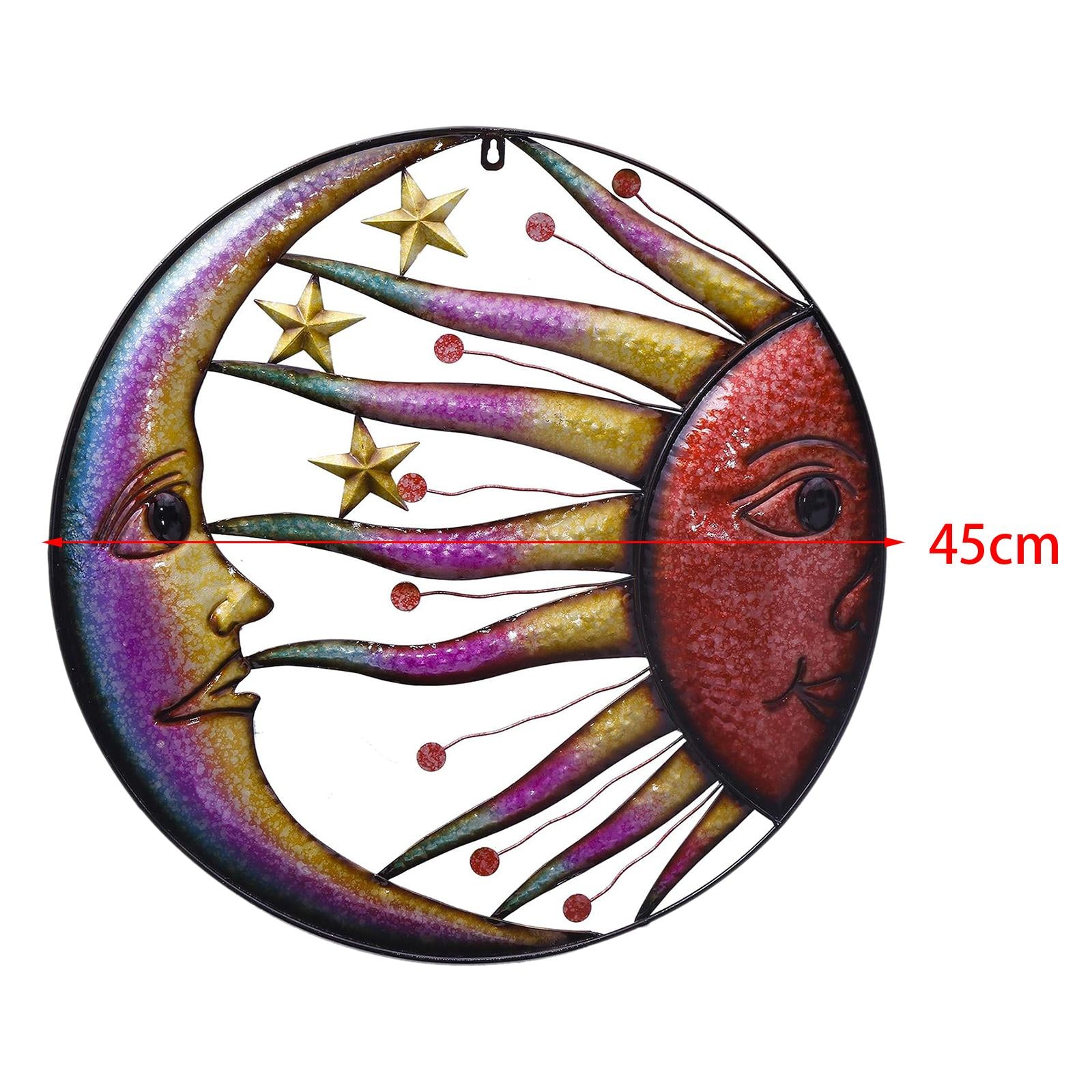 Sun Moon Star Wall Art Sculpture Decor for Holiday Party Balcony Yard Garden 45cmx45cm
