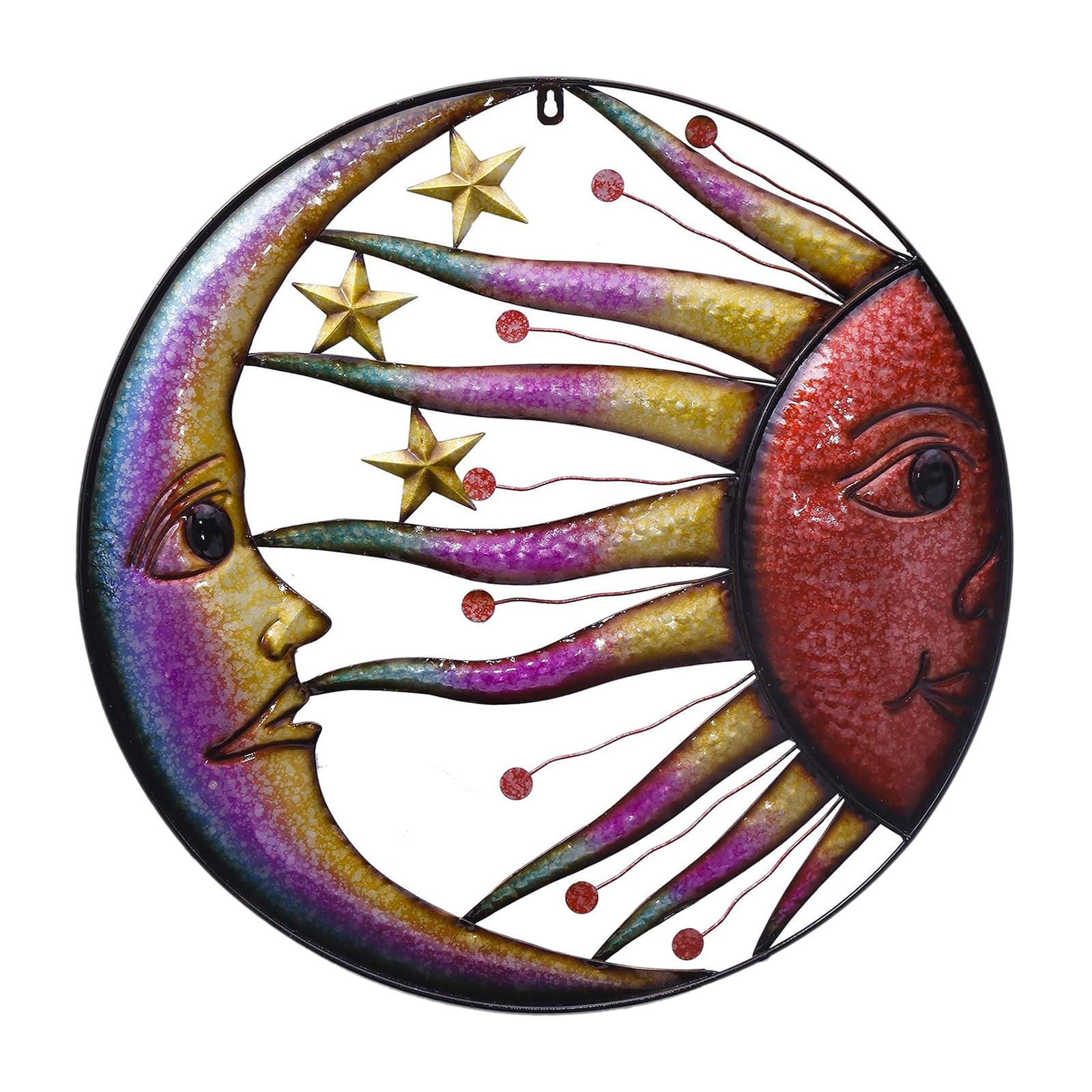 Sun Moon Star Wall Art Sculpture Decor for Holiday Party Balcony Yard Garden 45cmx45cm