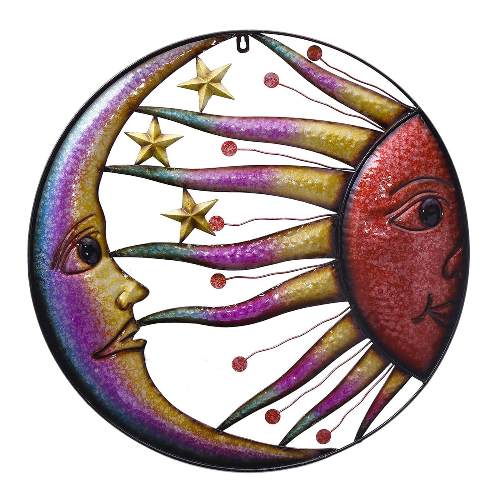Sun Moon Star Wall Art Sculpture Decor for Holiday Party Balcony Yard Garden 45cmx45cm