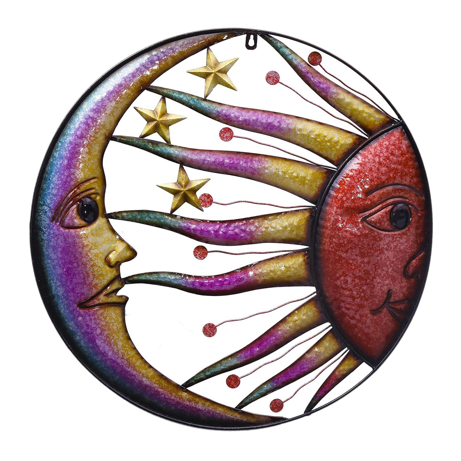 Sun Moon Star Wall Art Sculpture Decor for Holiday Party Balcony Yard Garden 45cmx45cm