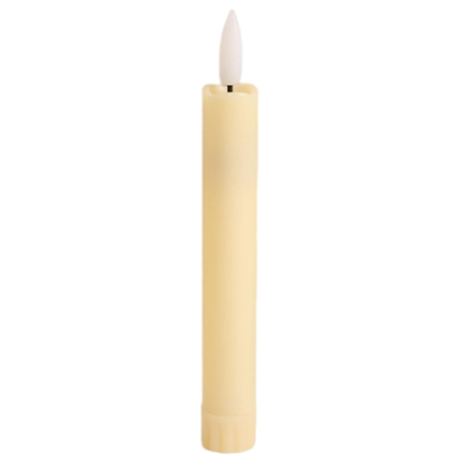 6x LED Pillar Candles Decor Flameless Candles for Holiday Halloween New Year Ivory