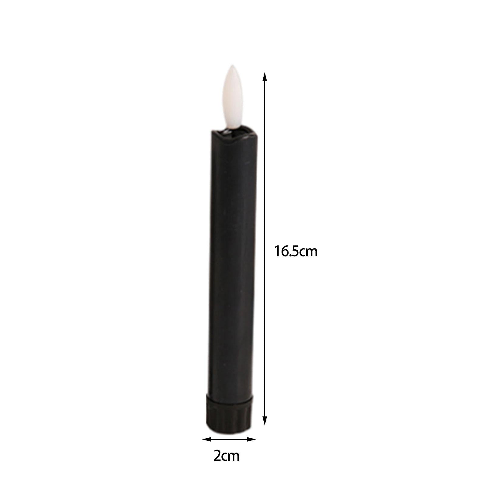 6x LED Pillar Candles Decor Flameless Candles for Holiday Halloween New Year Black