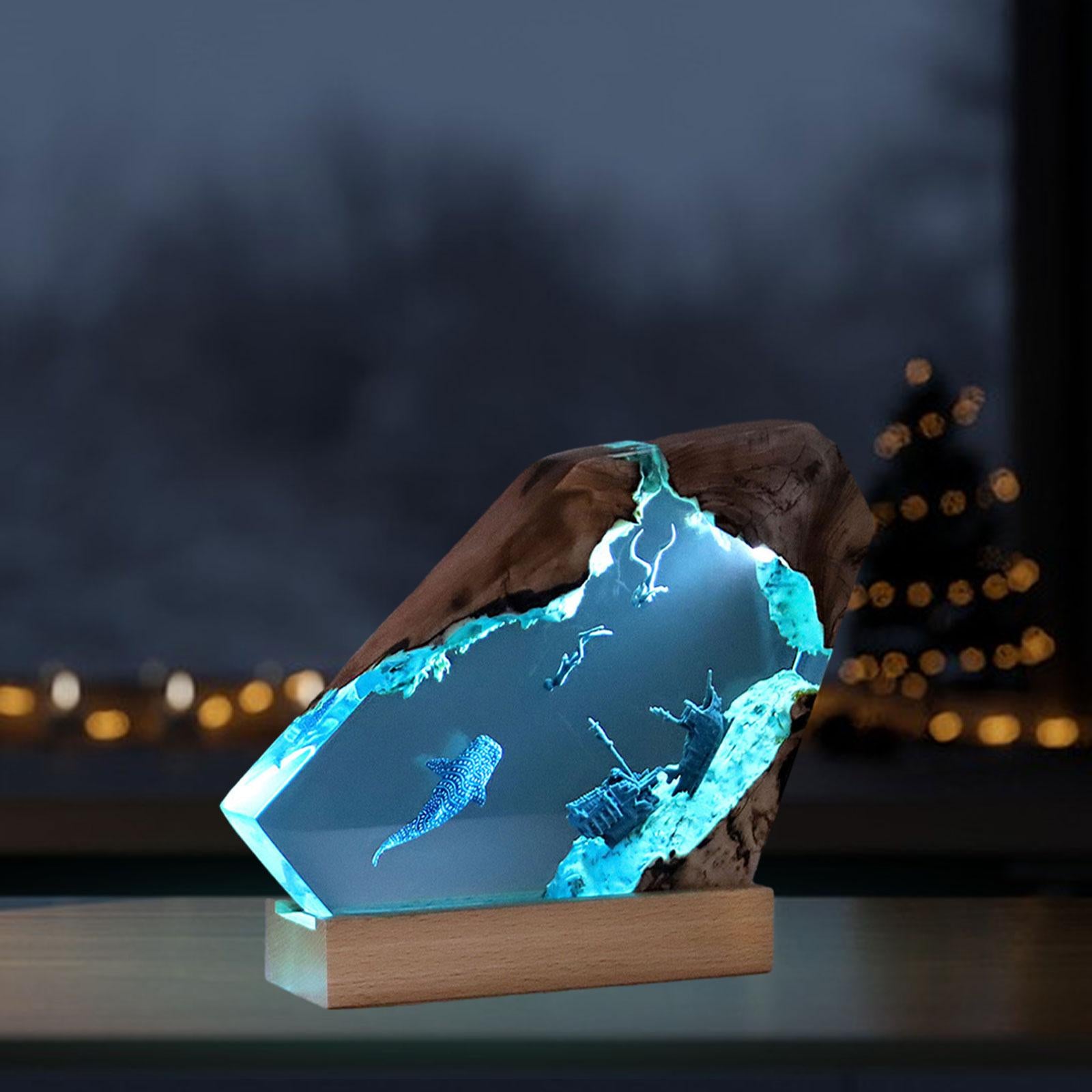 Epoxy Resin Desk Lamp Night Lamp Versatile for Family or Friend Gift 12inch