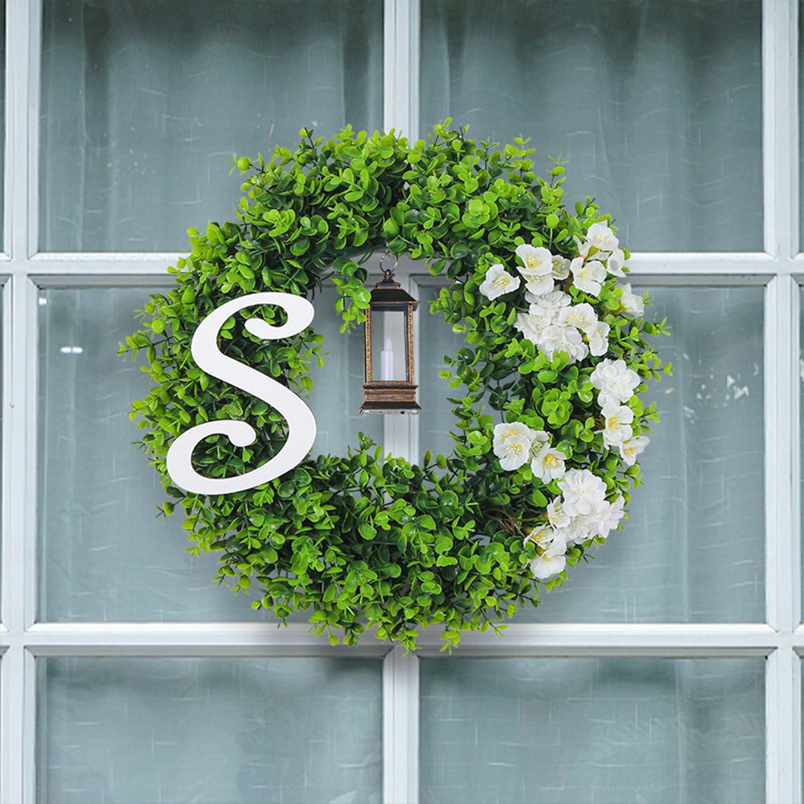 Front Door Wreath Faux Green Wreath for Fireplaces Indoor Outdoor Fall Decor