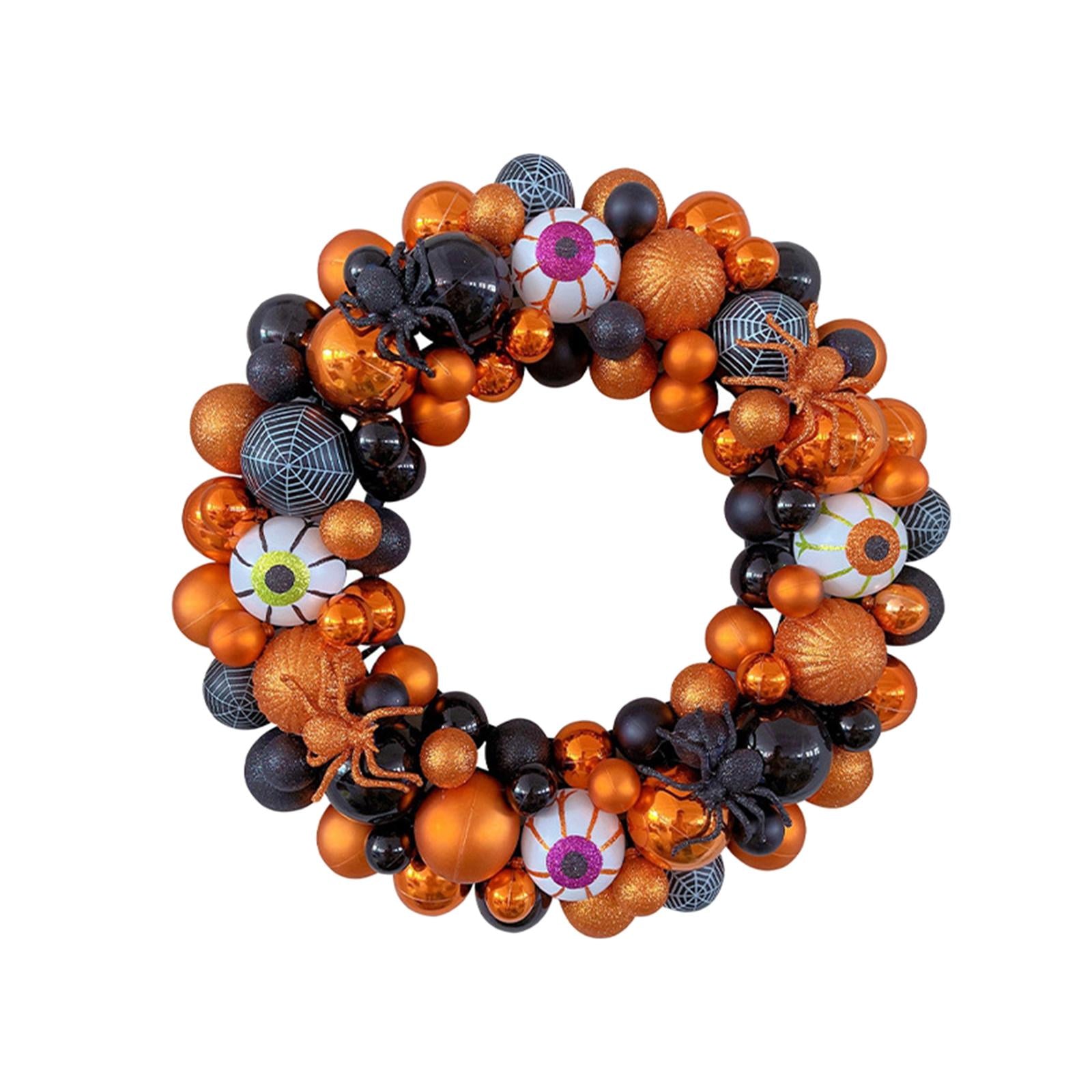 42cm Halloween Spiders Ball Wreath Garland Sturdy for Door Wall Mantel Decor Style A