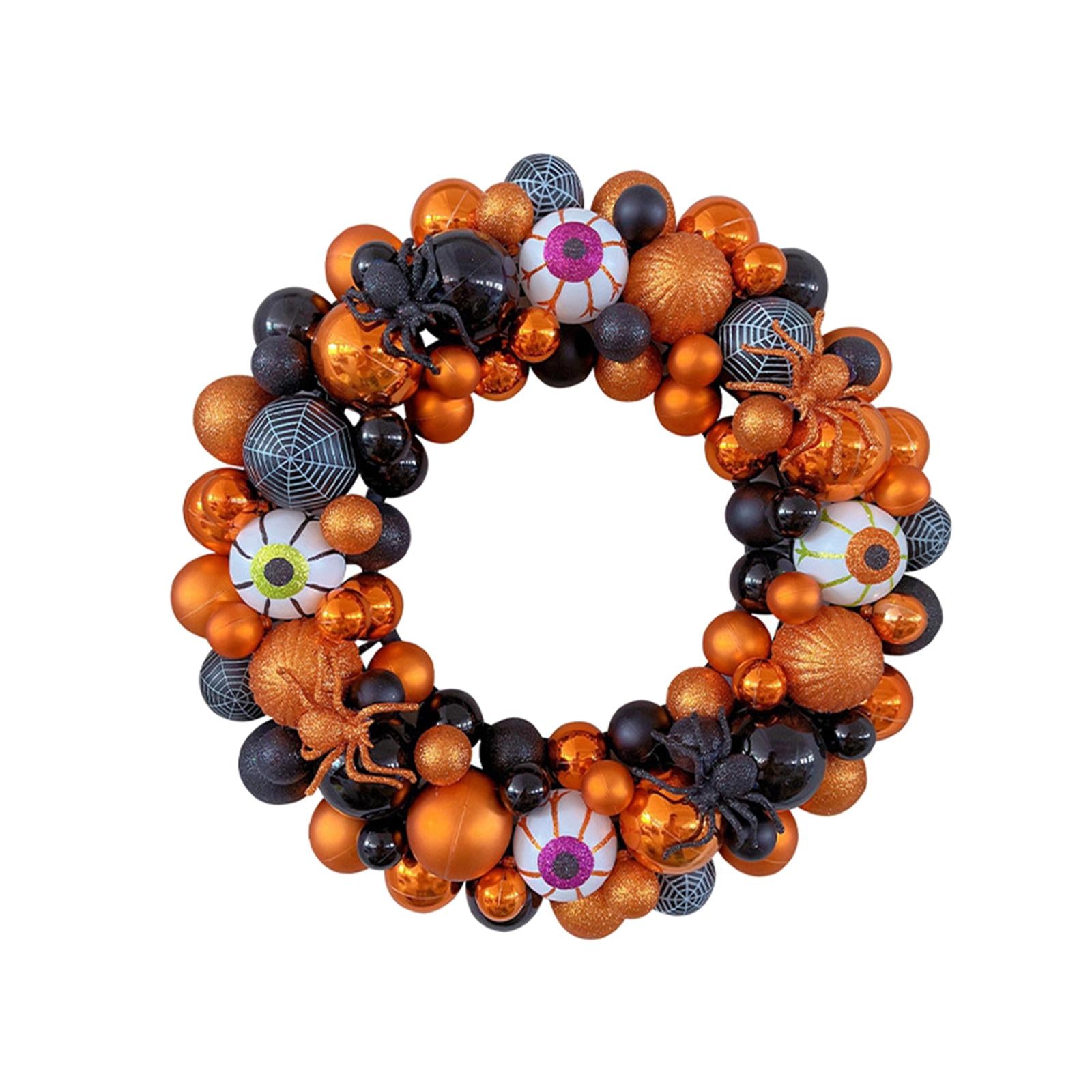 42cm Halloween Spiders Ball Wreath Garland Sturdy for Door Wall Mantel Decor Style A