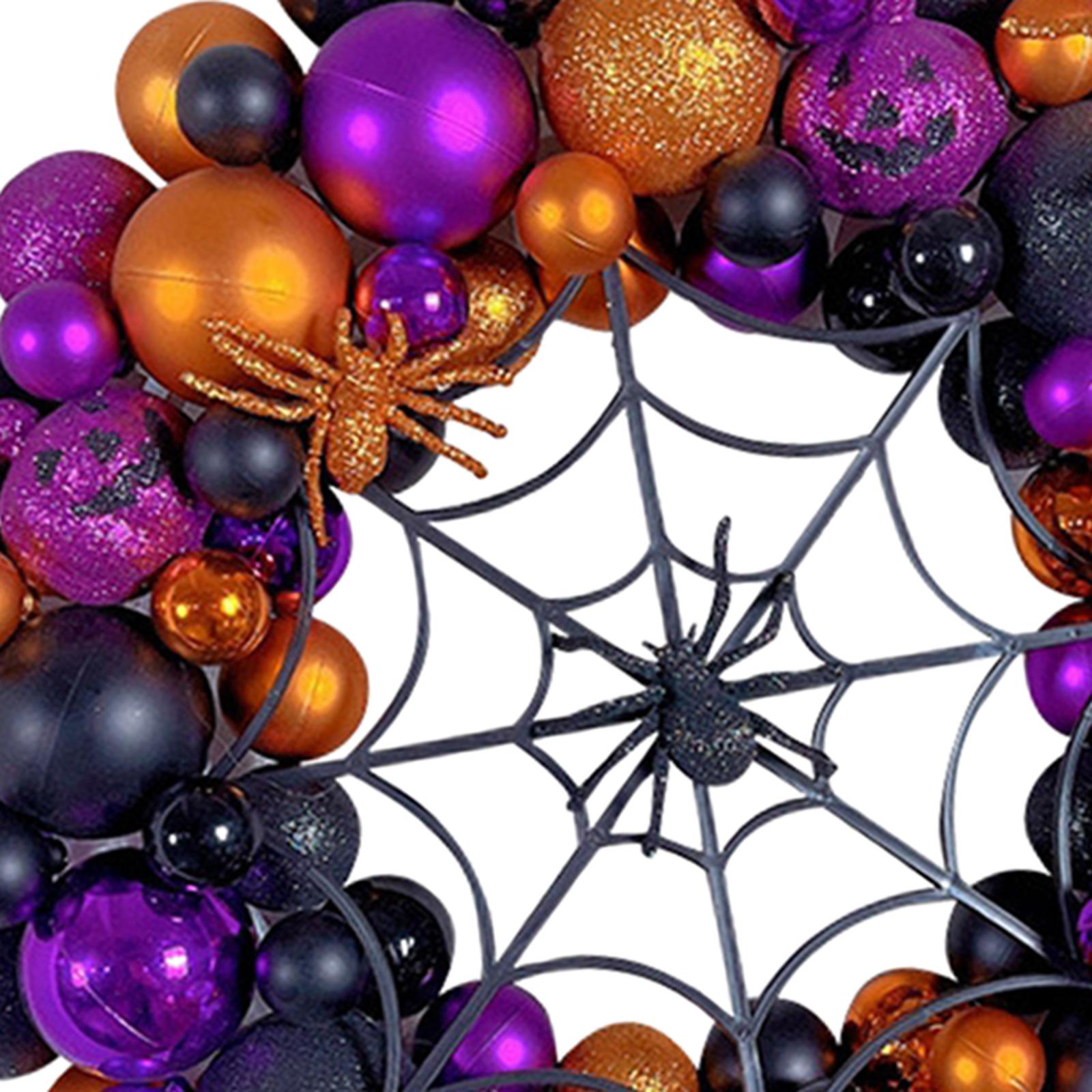 42cm Halloween Spiders Ball Wreath Garland Sturdy for Door Wall Mantel Decor Style B