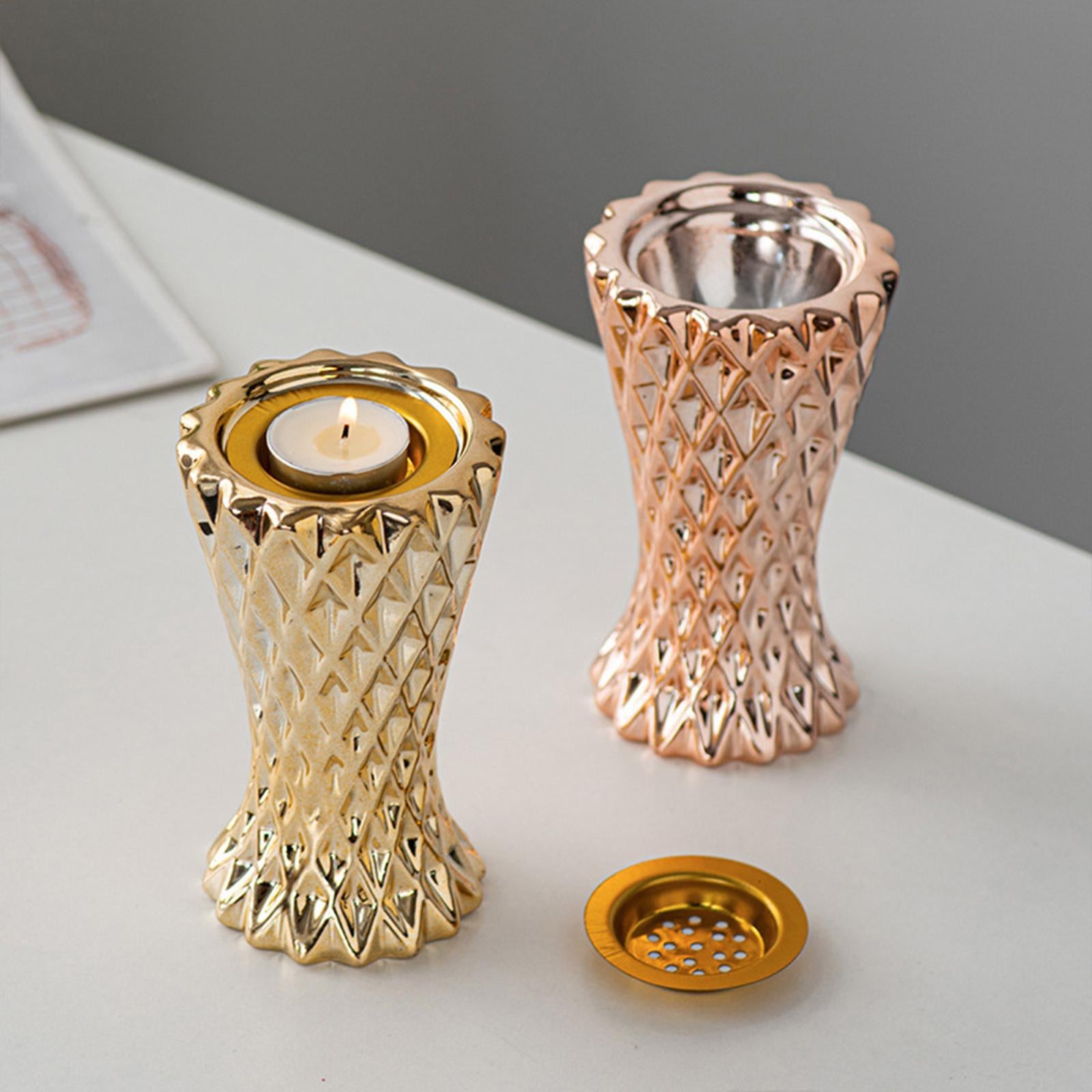 Candle Holder Crafts Candlestick Holder for Table Centerpiece Dinner Wedding Rose gold